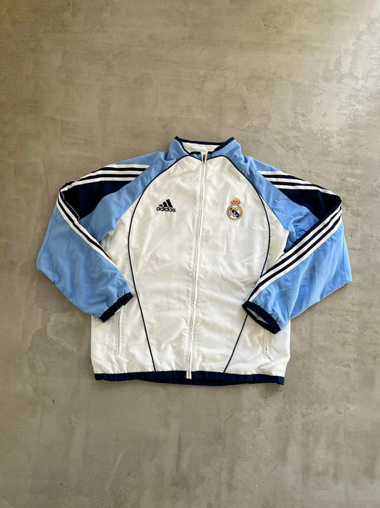 WHITE/BABY BLUE REAL MADRID TRACK JACKET - 2000S - M