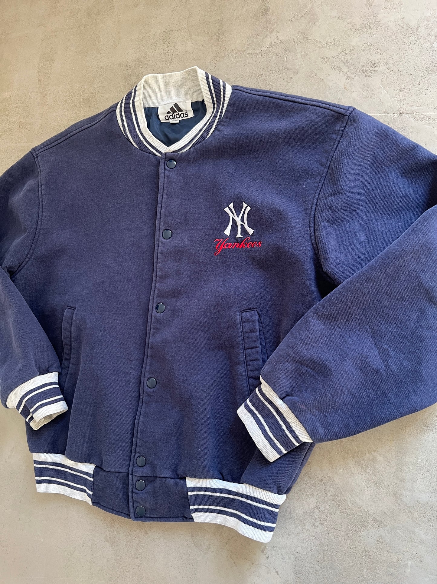 FADED NAVY YANKEES JACKET - 1990S - M