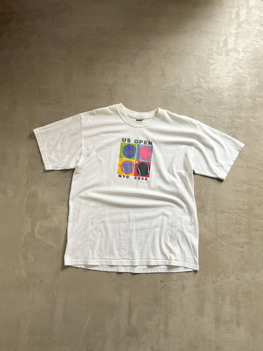 WHITE US OPEN TENNIS TEE - 2002 - L