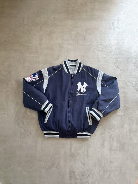 NAVY YANKEES 2 SIDE JACKET - 1990S - L/M
