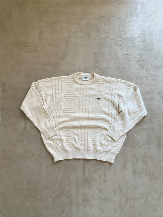 CREME LACOSTE KNIT SWEATER - 2000S - S
