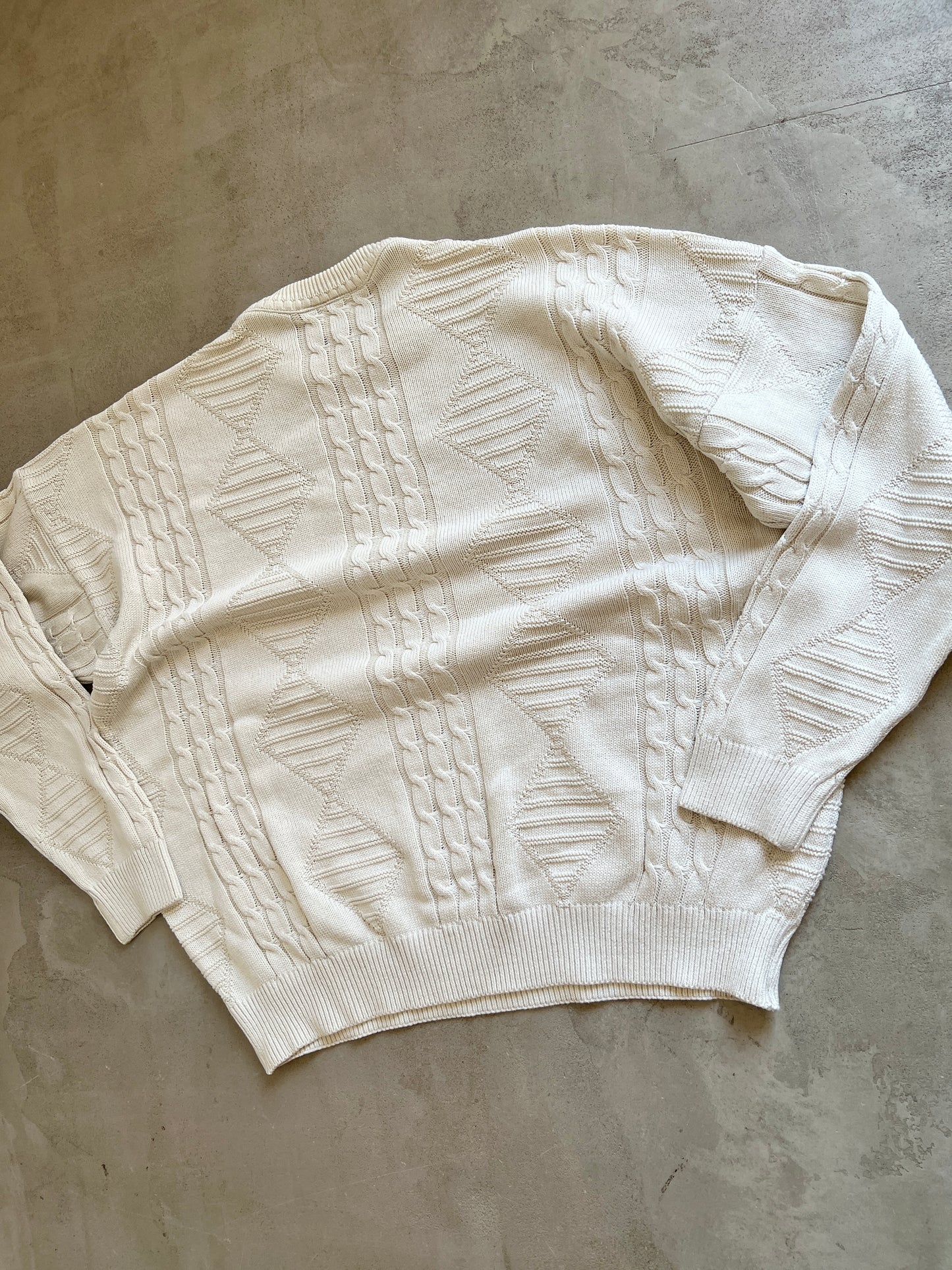 CREME LACOSTE KNIT SWEATER - 2000S - S