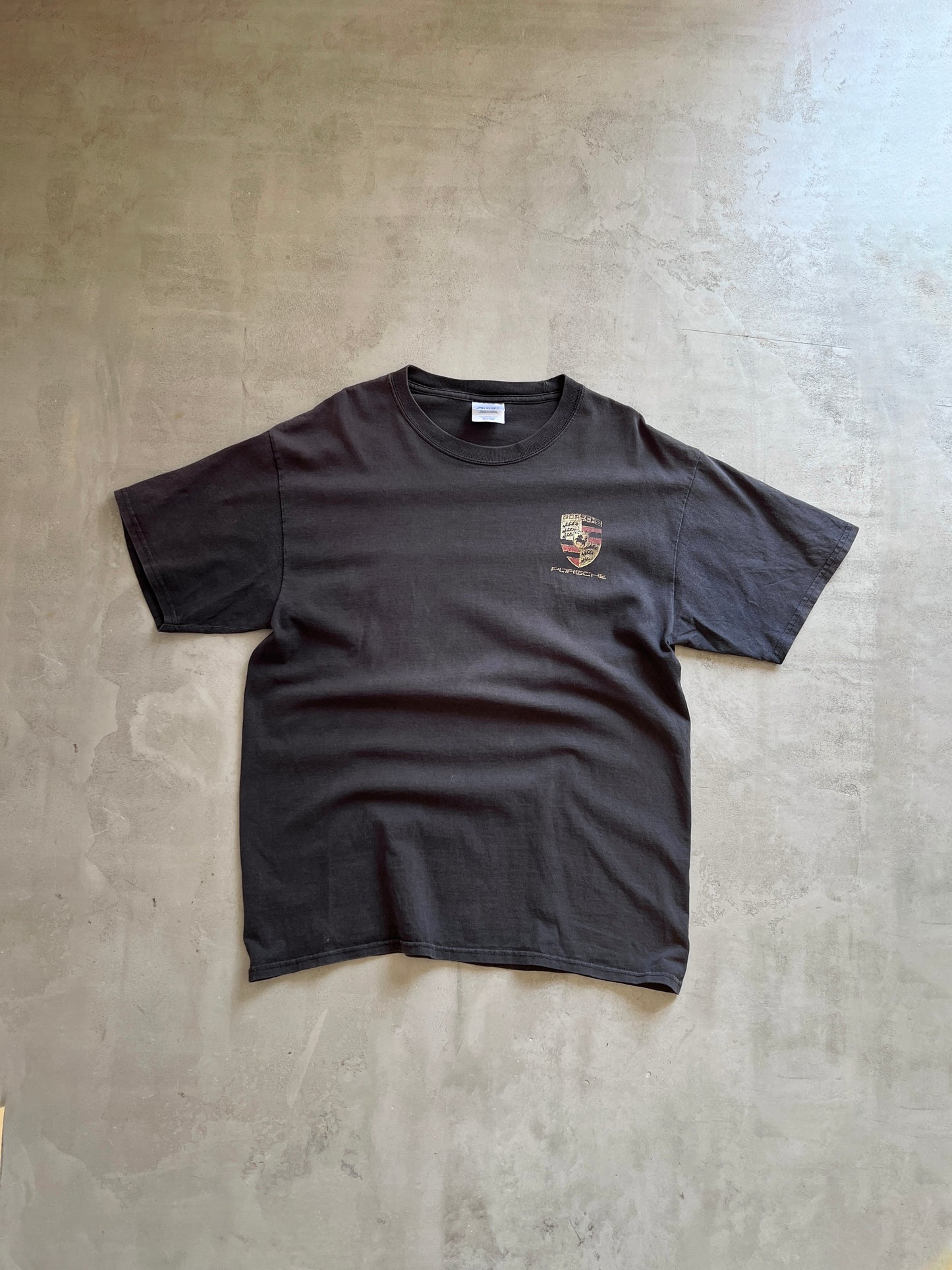 FADED BLACK PORSCHE TEE - 2000S - L