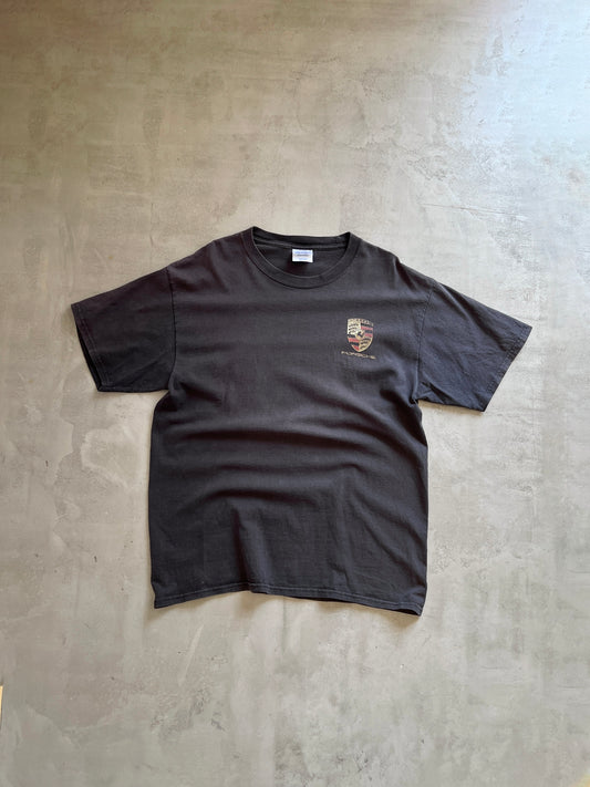 FADED BLACK PORSCHE TEE - 2000S - L