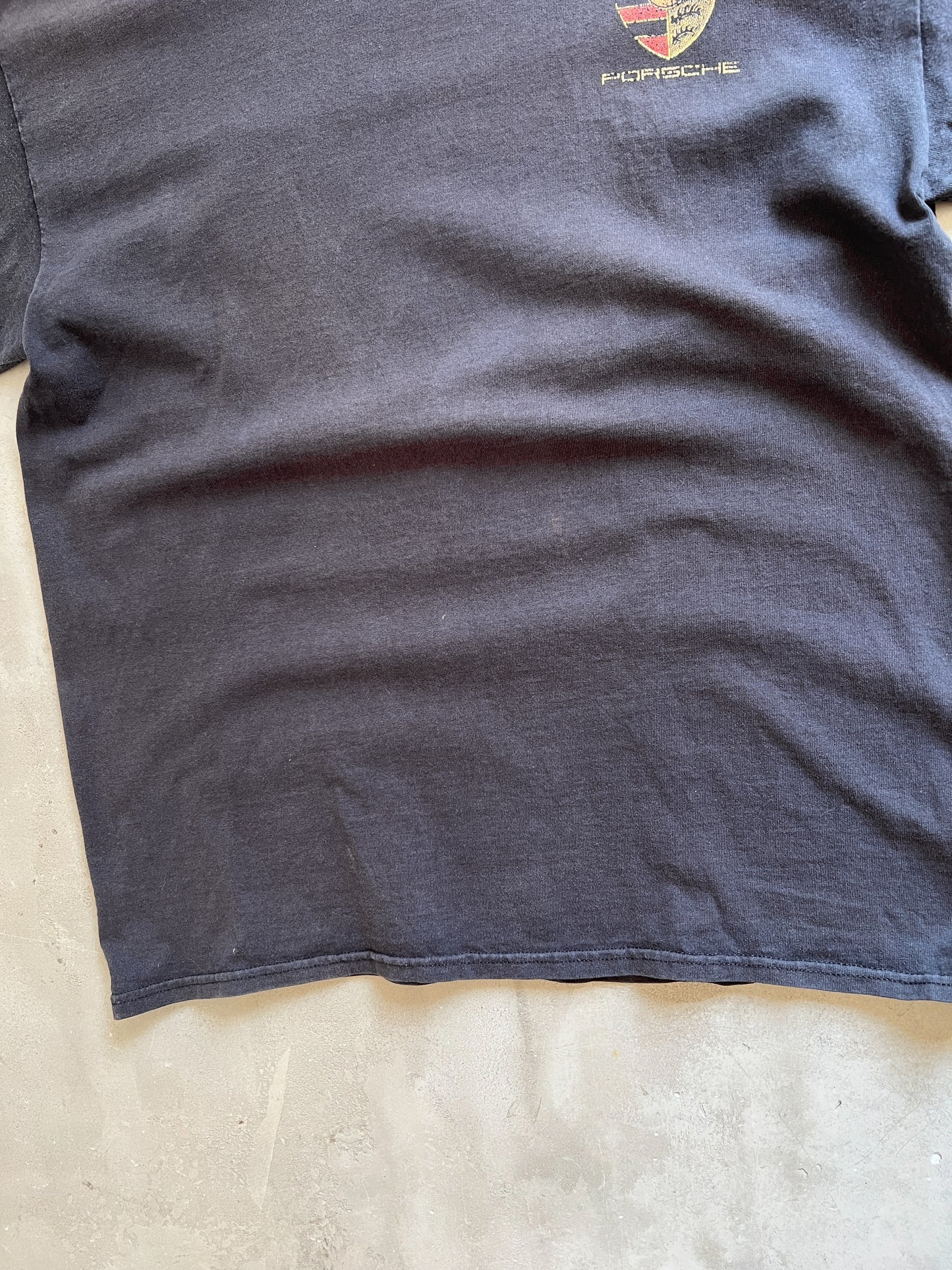 FADED BLACK PORSCHE TEE - 2000S - L