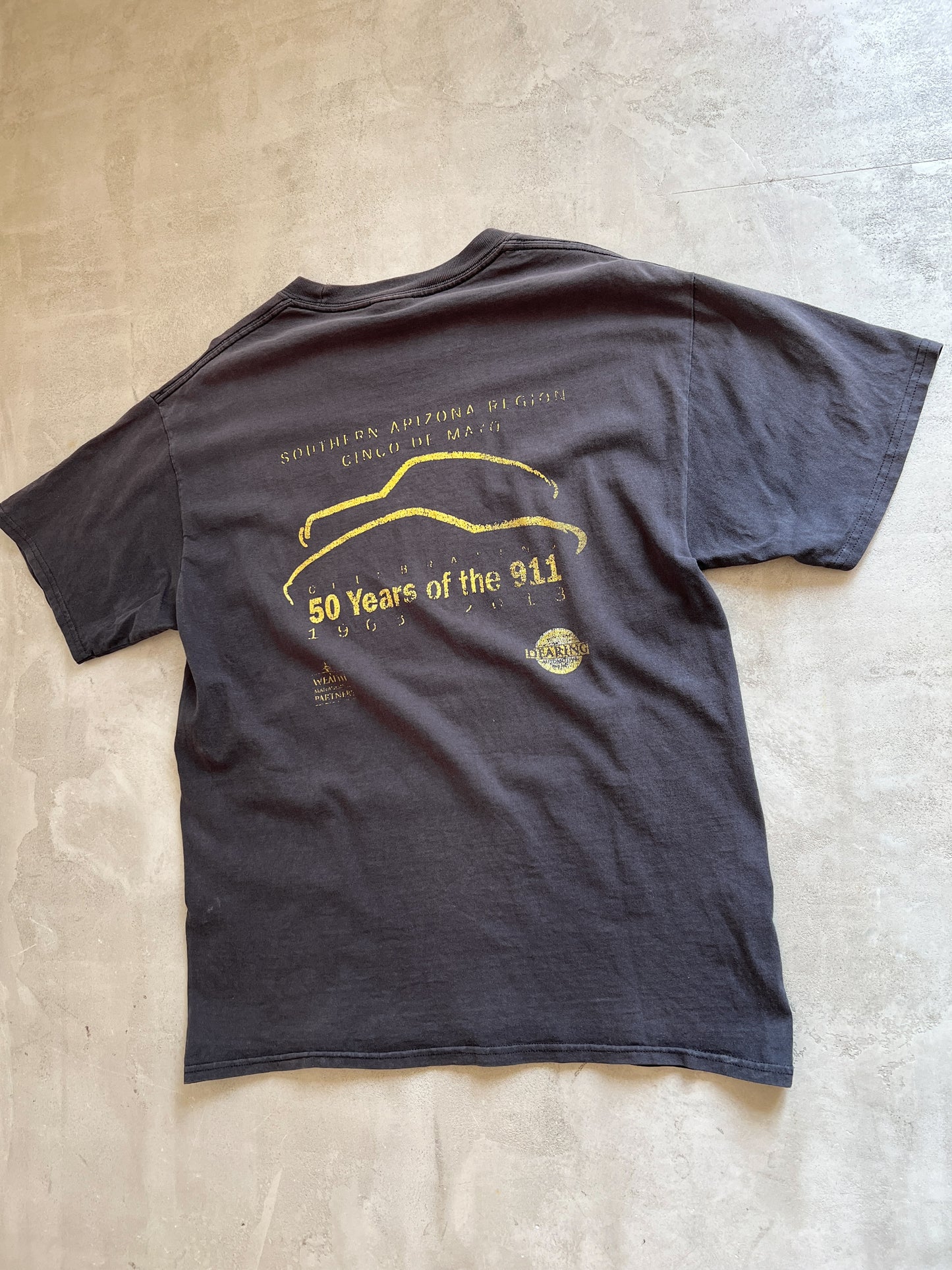 FADED BLACK PORSCHE TEE - 2000S - L