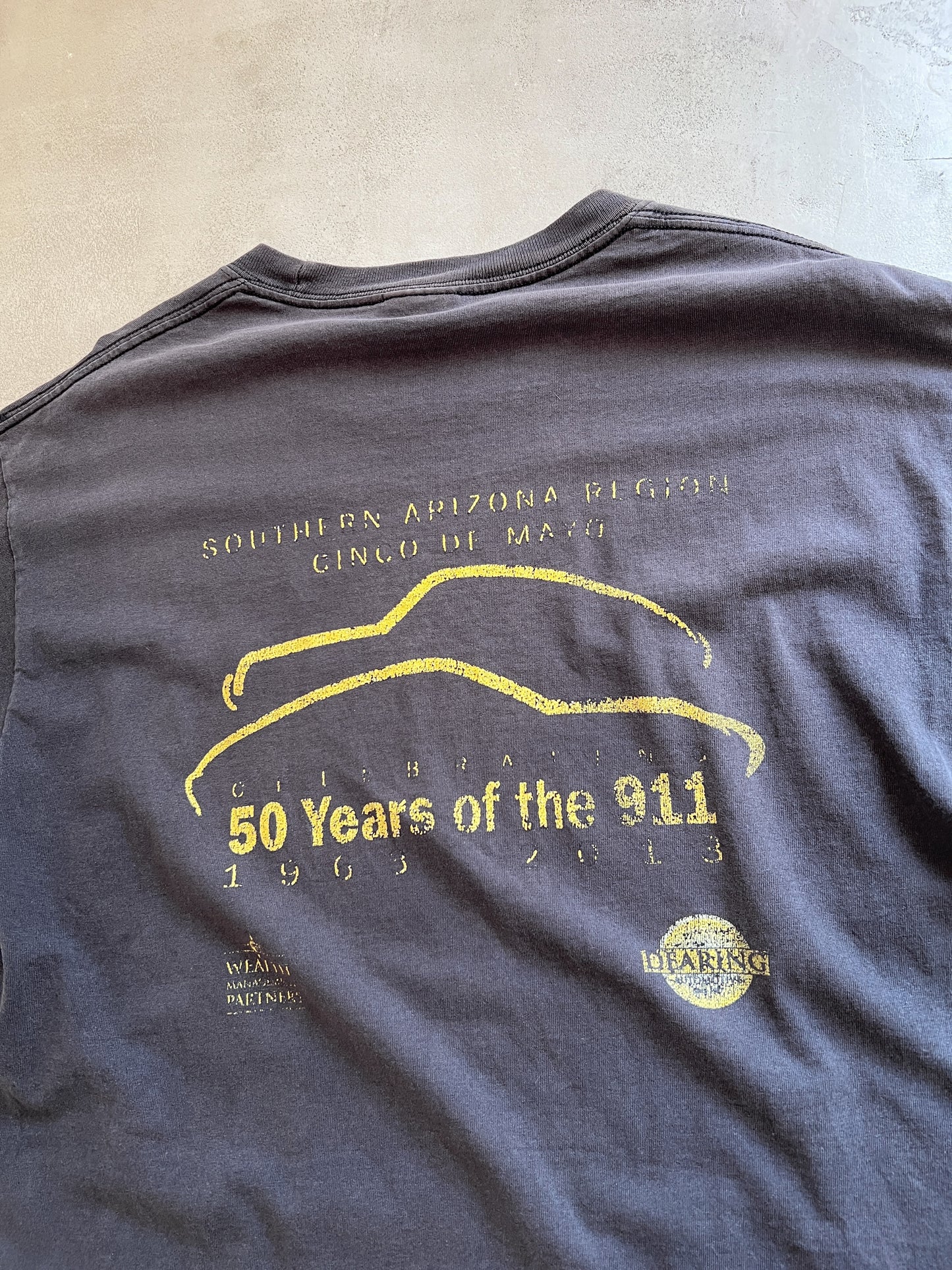 FADED BLACK PORSCHE TEE - 2000S - L