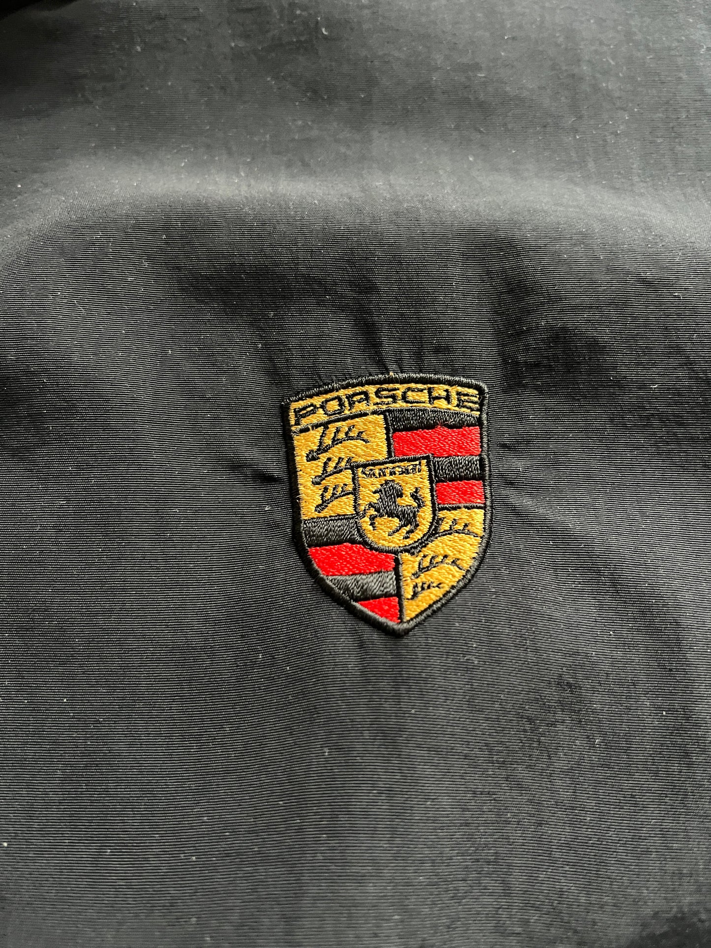 BLACK PORSCHE TRACK JACKET - 1990S - L