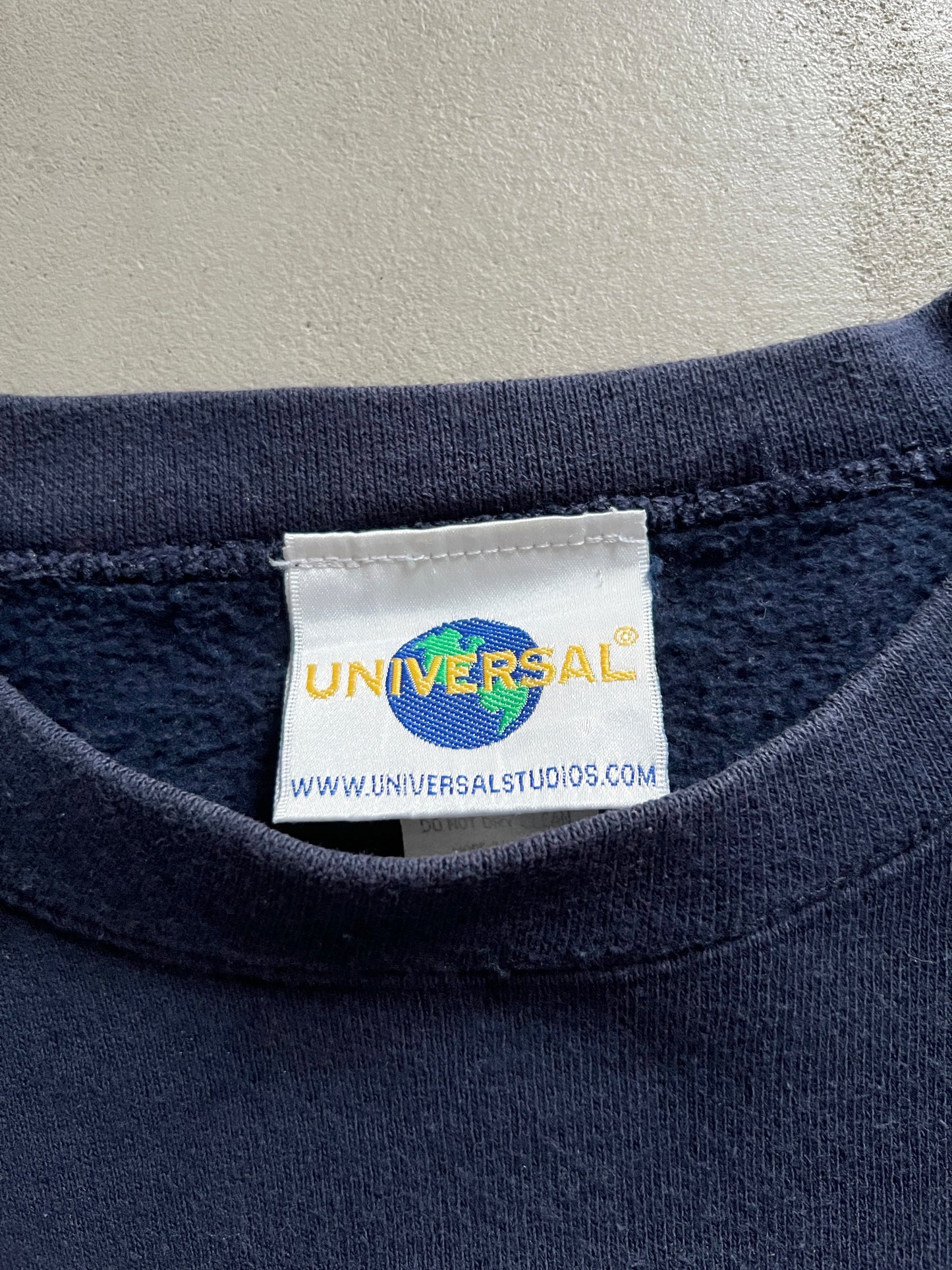 NAVY UNIVERSAL STUDIOS PROMO SWEATER - 1990S - XL/L