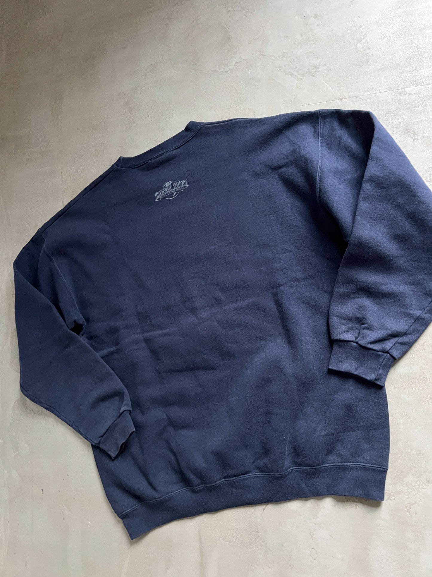 NAVY UNIVERSAL STUDIOS PROMO SWEATER - 1990S - XL/L