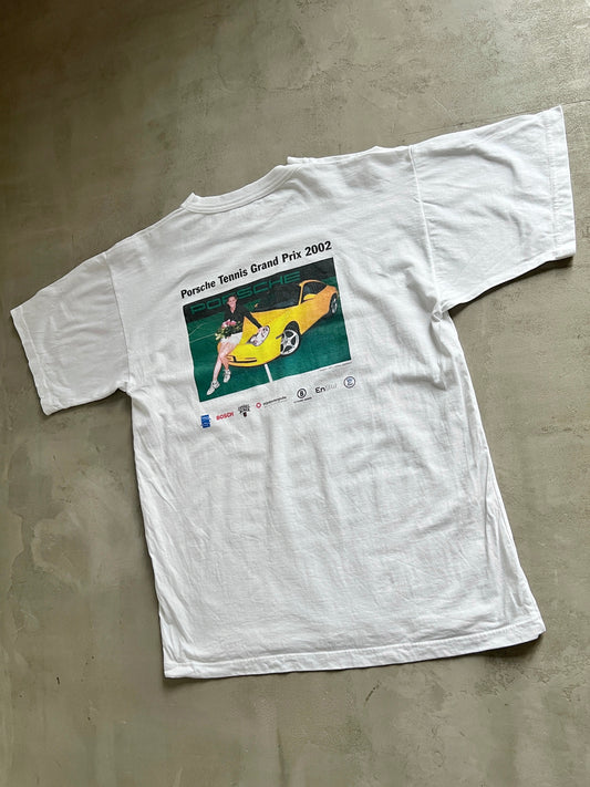 WHITE PORSCHE TEE - 2000S - S