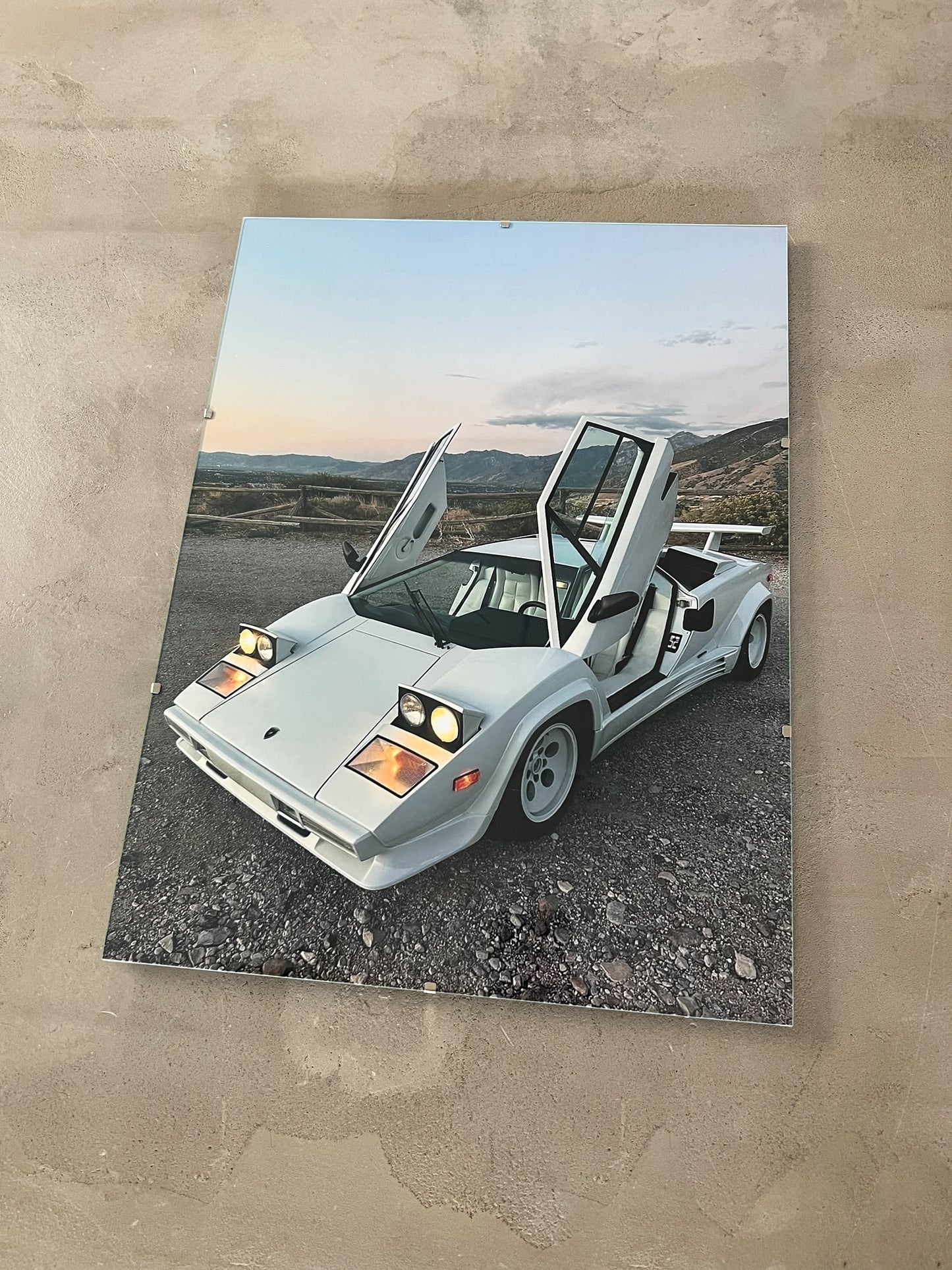 LAMBORGHINI COUNTACH GLASS PRINT