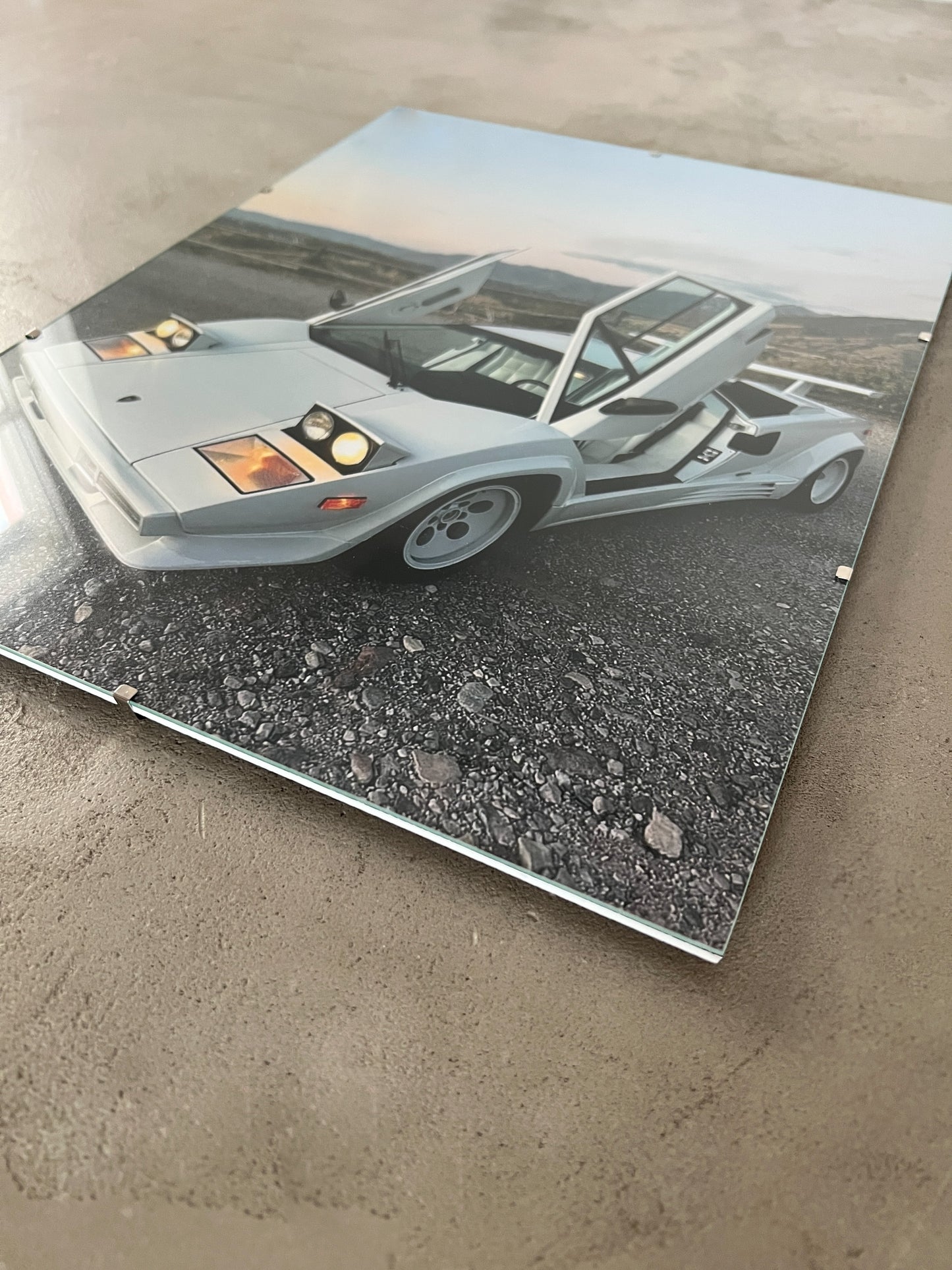 LAMBORGHINI COUNTACH GLASS PRINT