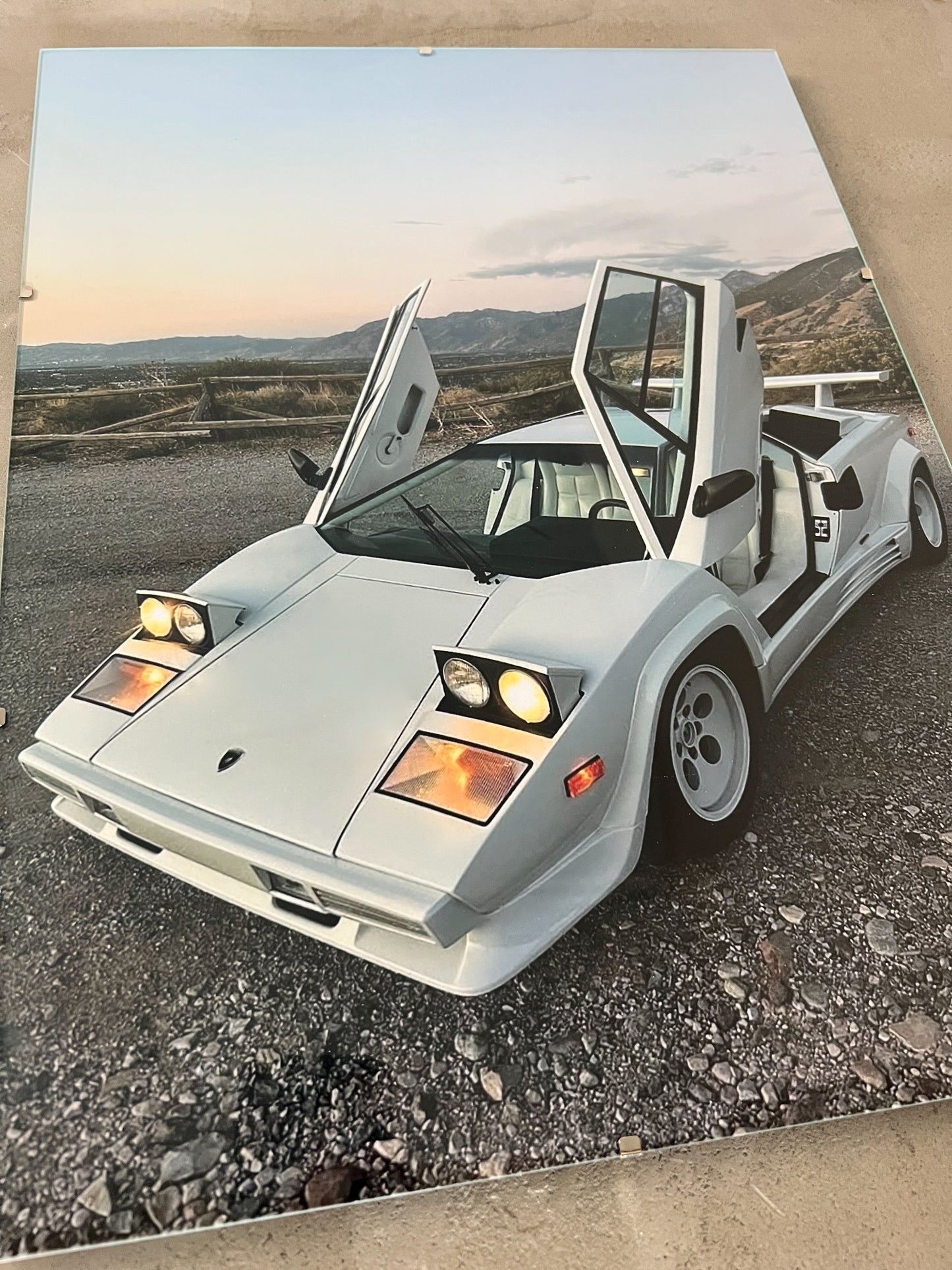 LAMBORGHINI COUNTACH GLASS PRINT