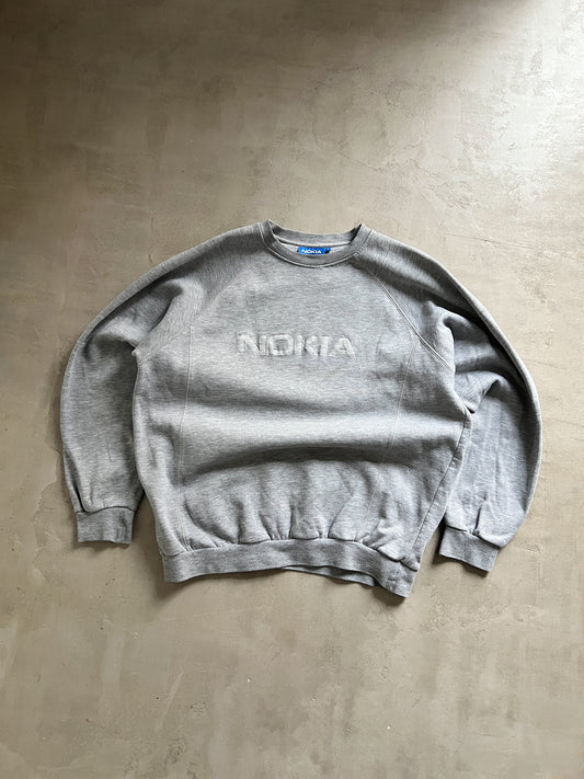 GREY NOKIA PROMO SWEATER - 1990S - L