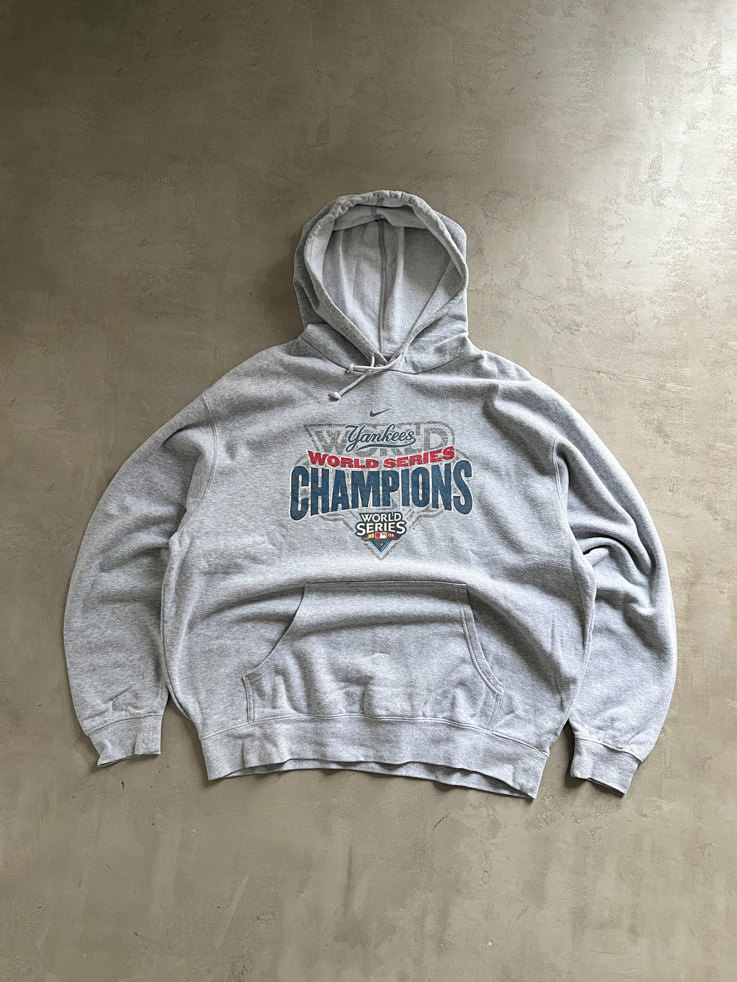 GREY YANKEES NIKE HOODIE - 2000S - XL