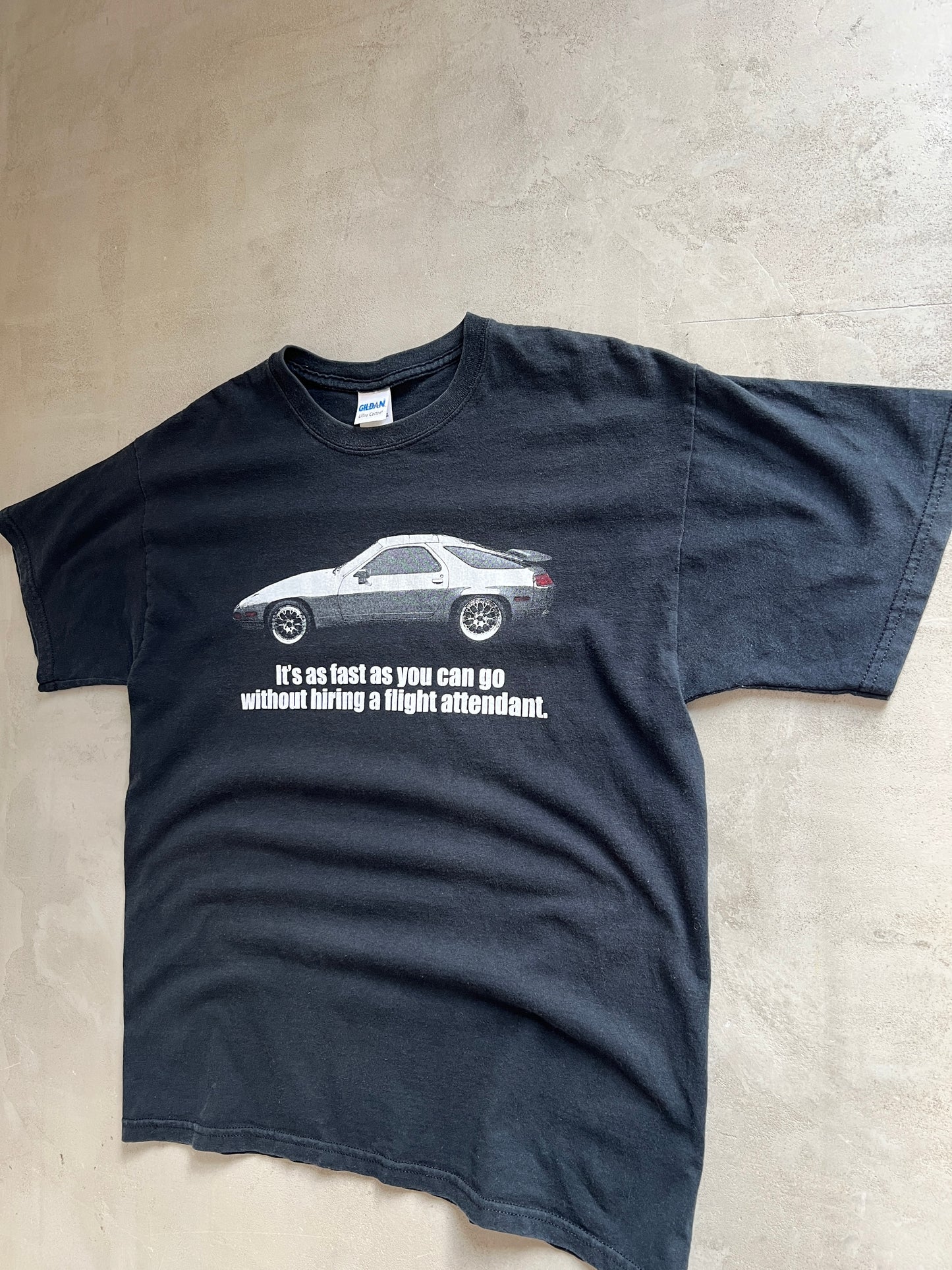 BLACK PORSCHE 928 TEE - 1990S - L