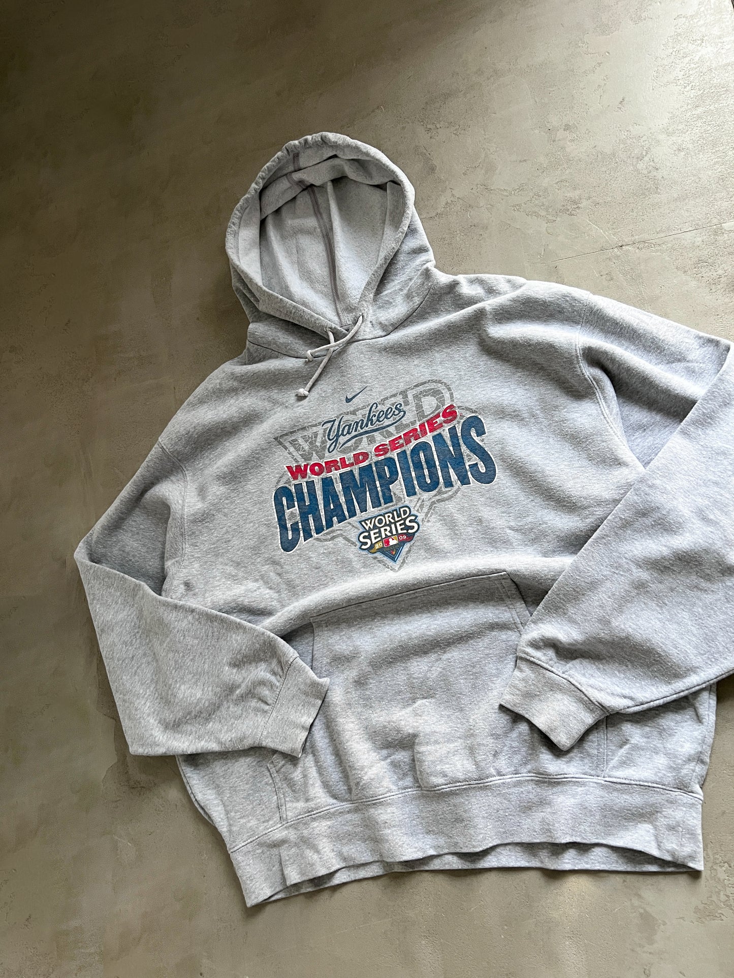 GREY YANKEES NIKE HOODIE - 2000S - XL