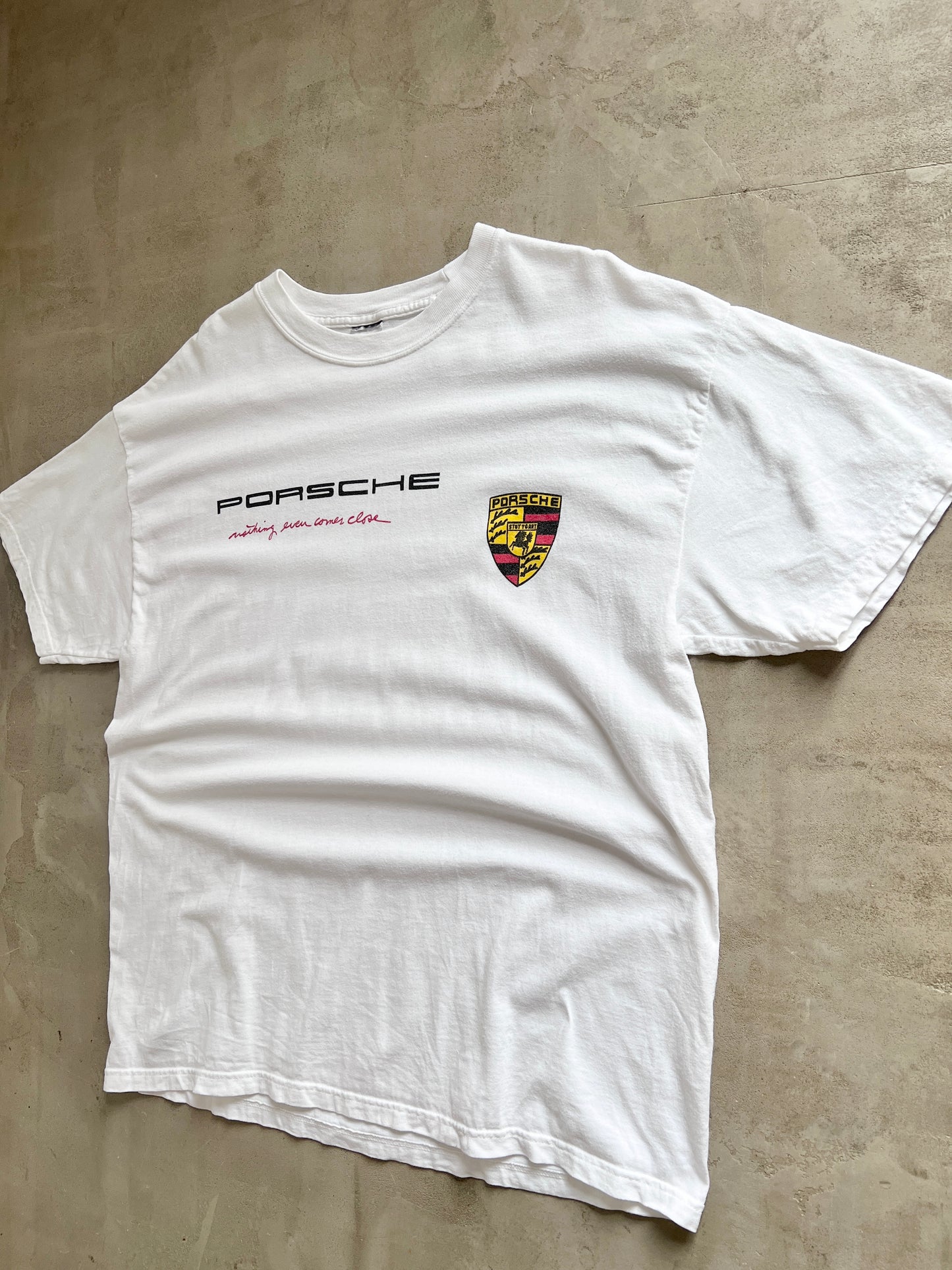 WHITE PORSCHE TEE - 2000S - XXL