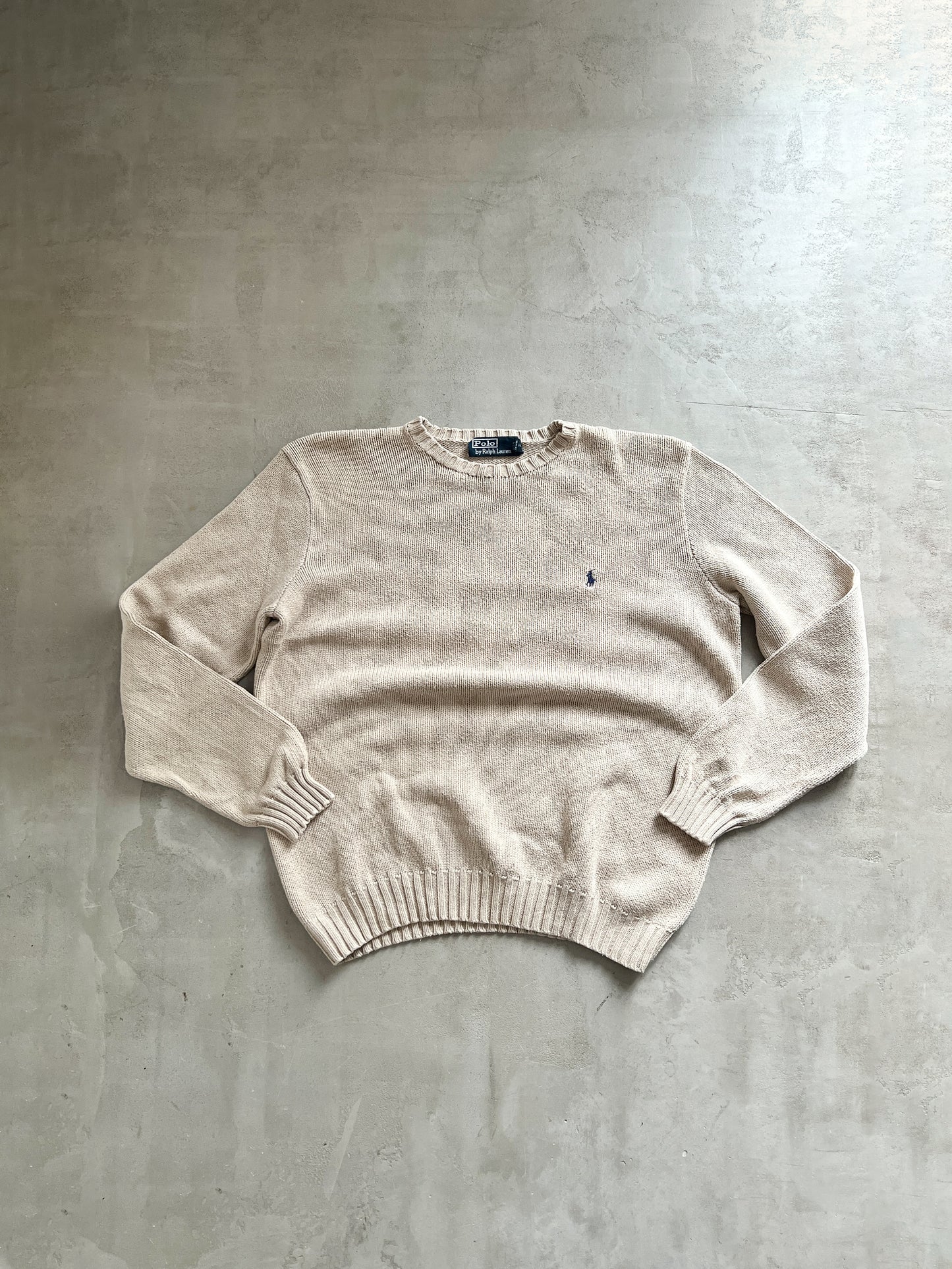 BEIGE RALPH LAUREN KNIT SWEATER - 2000S - M/L