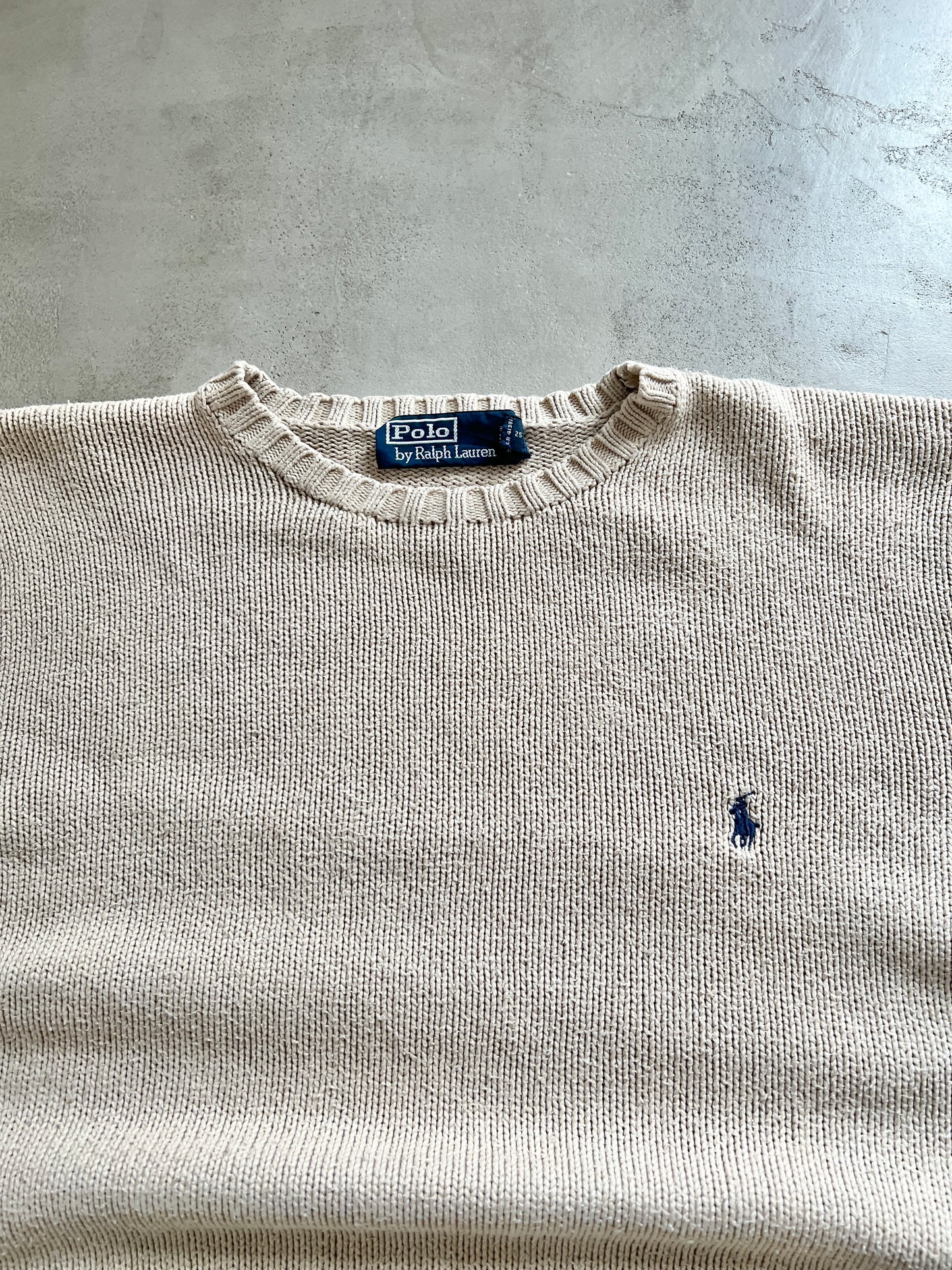 BEIGE RALPH LAUREN KNIT SWEATER - 2000S - M/L