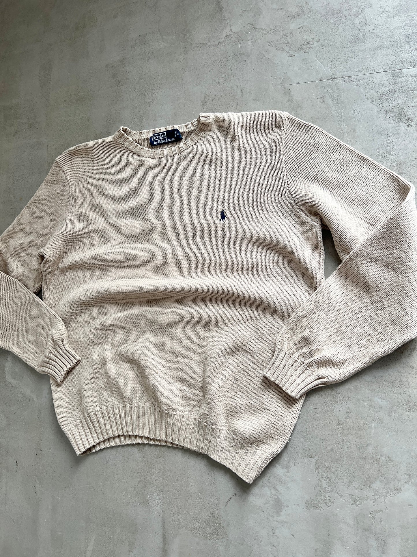 BEIGE RALPH LAUREN KNIT SWEATER - 2000S - M/L