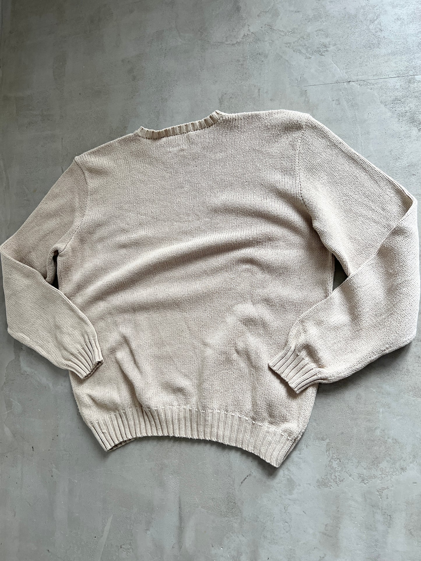 BEIGE RALPH LAUREN KNIT SWEATER - 2000S - M/L