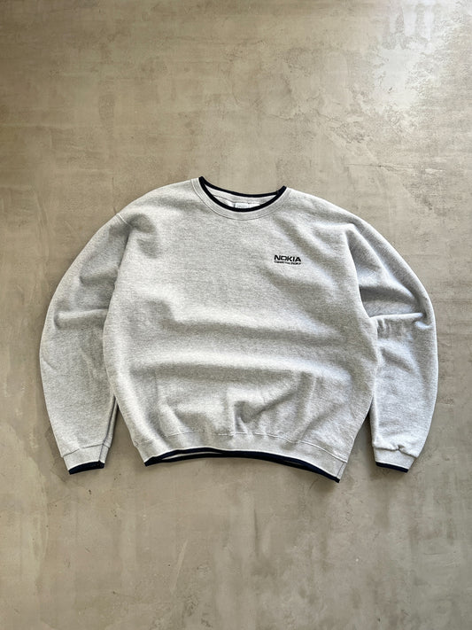 GREY NOKIA PROMO SWEATER - 1990S - L