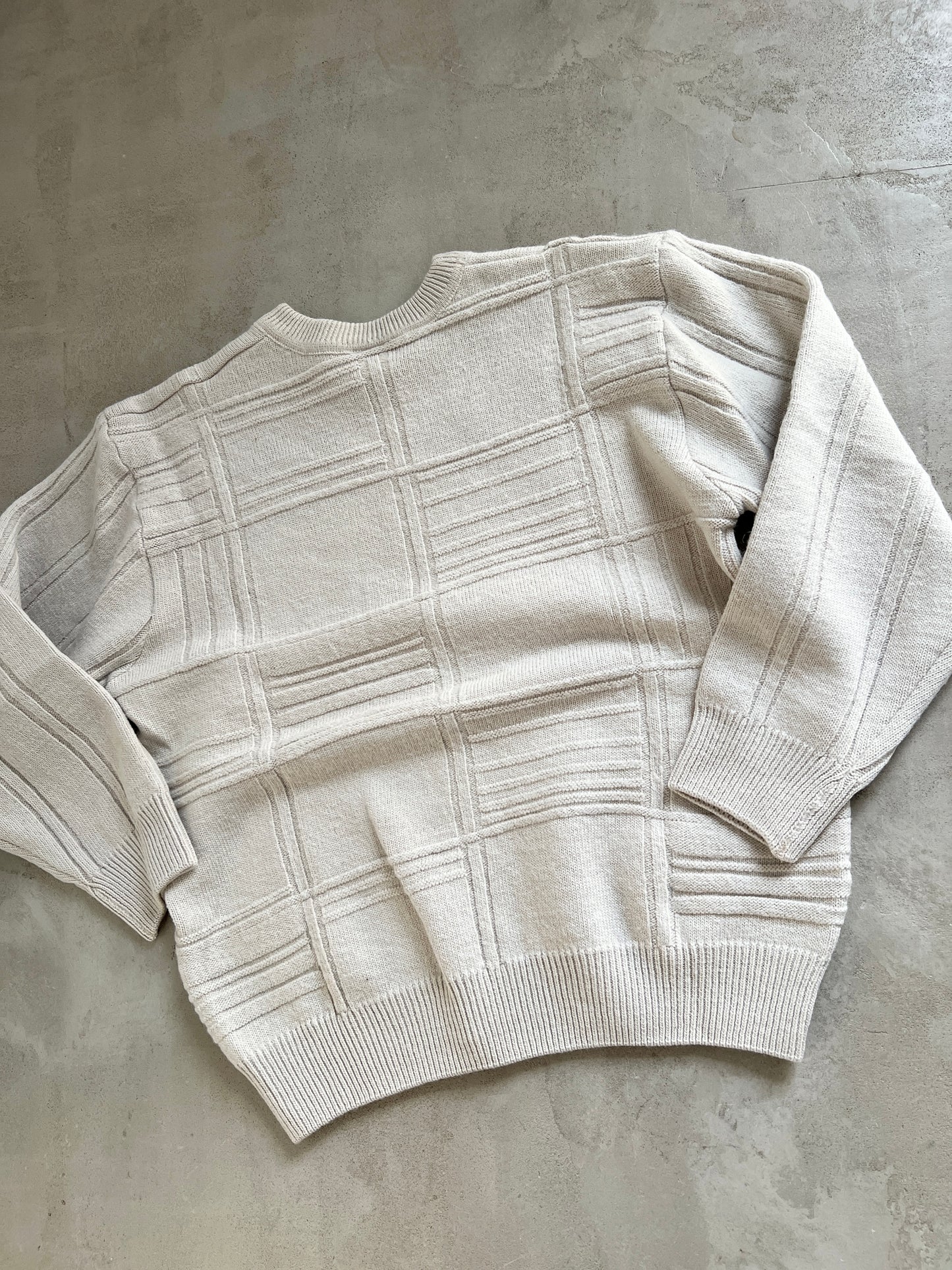 CREME LACOSTE KNIT SWEATER - 2000S - XS