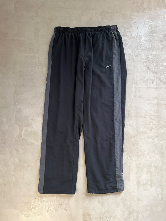 BLACK/GREY NIKE TRACK PANTS - 2000S - XL/L