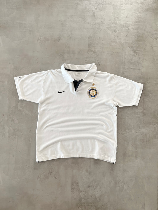 WHITE INTER MILAN NIKE POLO - 2000S - M/L