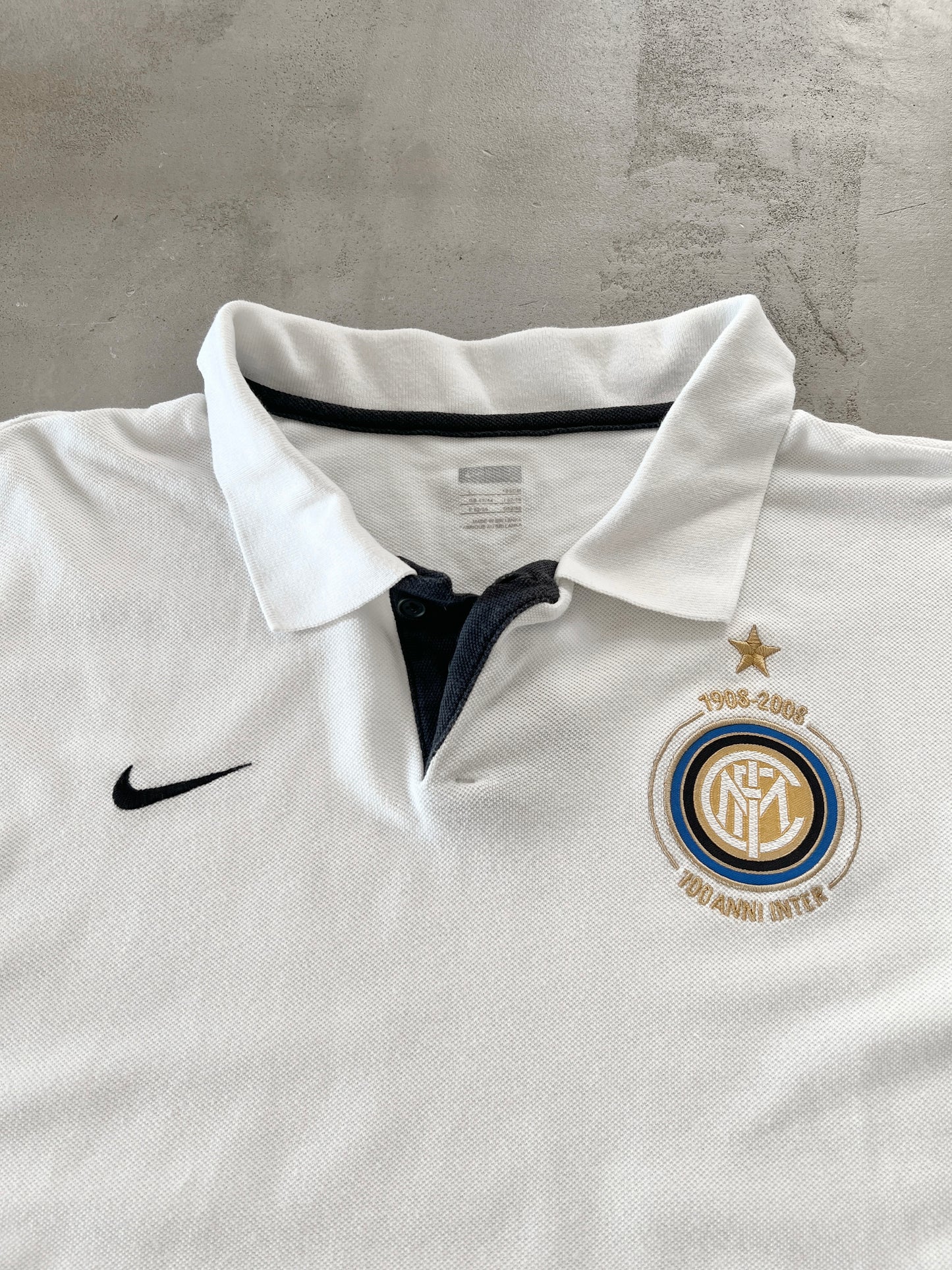 WHITE INTER MILAN NIKE POLO - 2000S - M/L