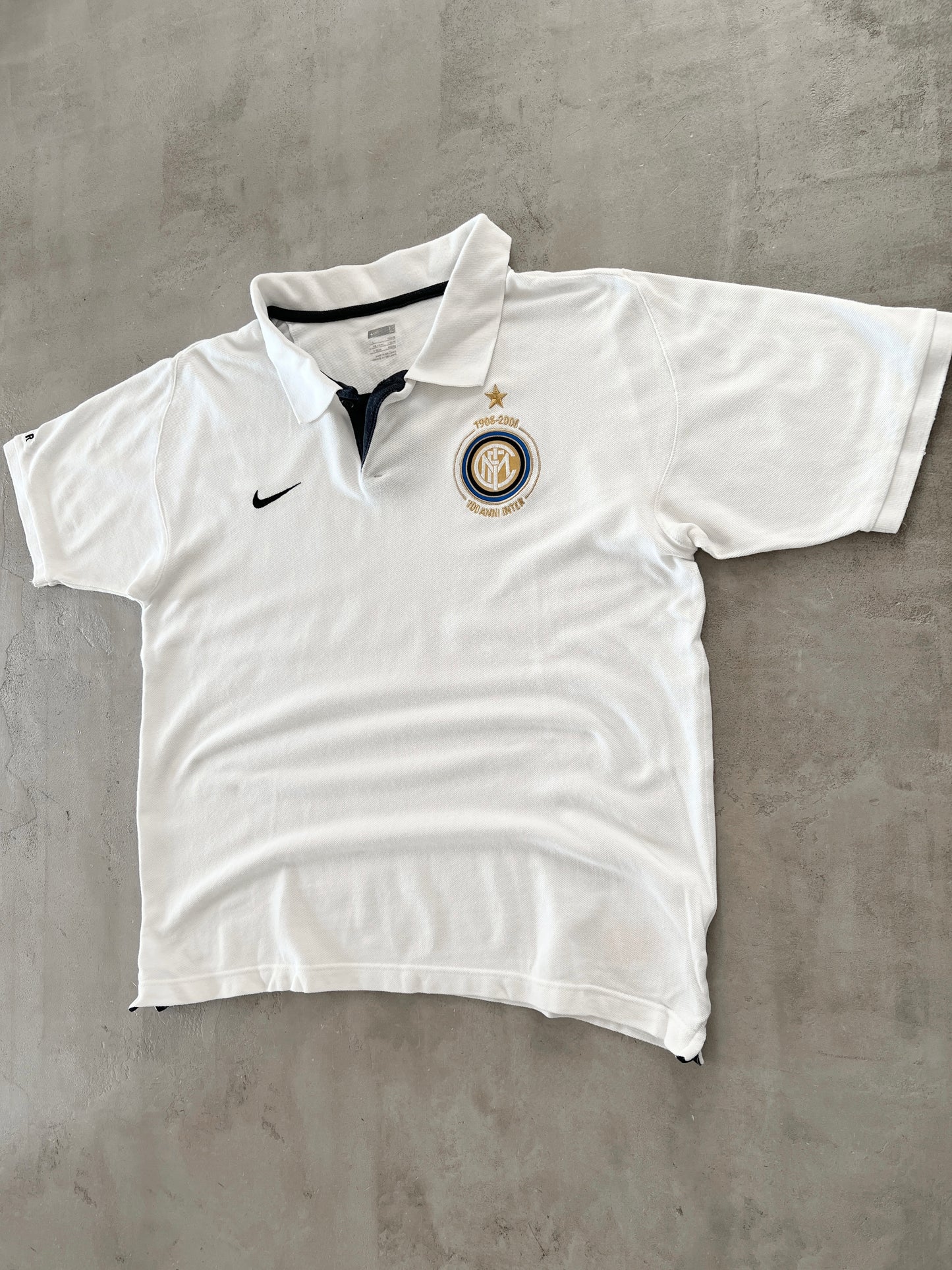WHITE INTER MILAN NIKE POLO - 2000S - M/L