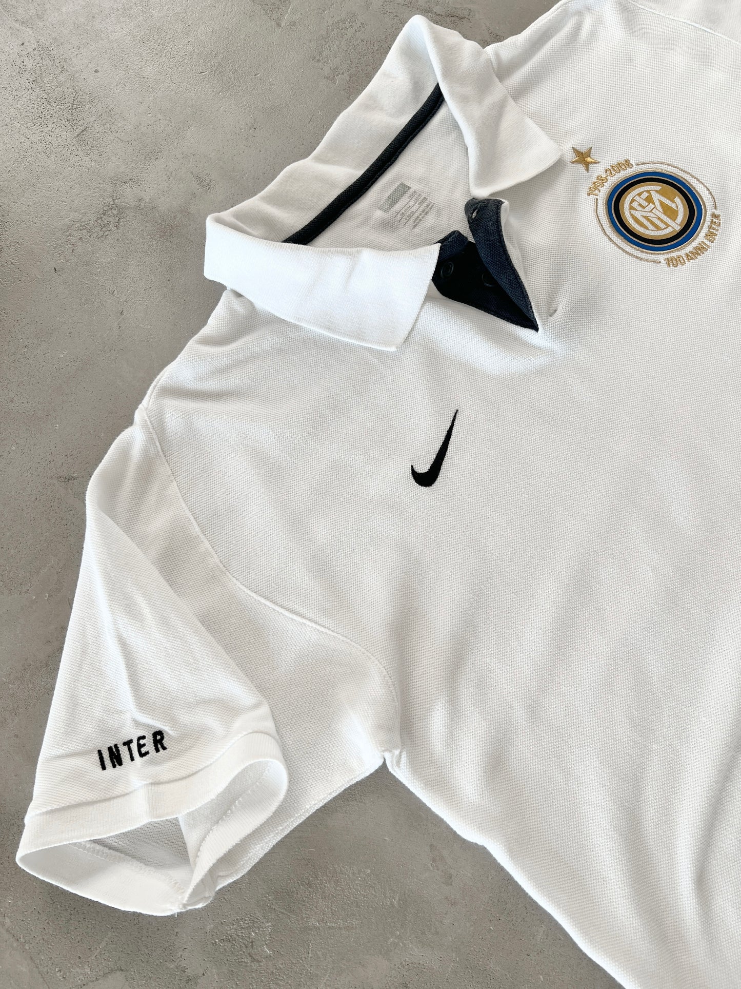 WHITE INTER MILAN NIKE POLO - 2000S - M/L