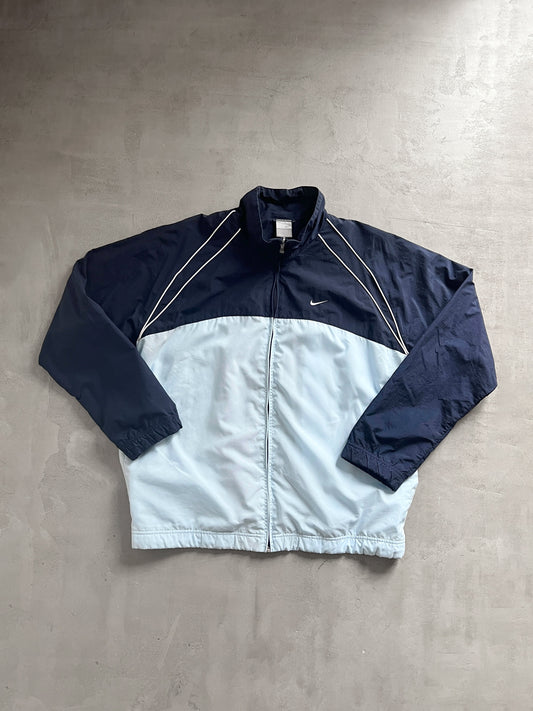 BABY BLUE/NAVY NIKE TRACK JACKET - 2000S - L