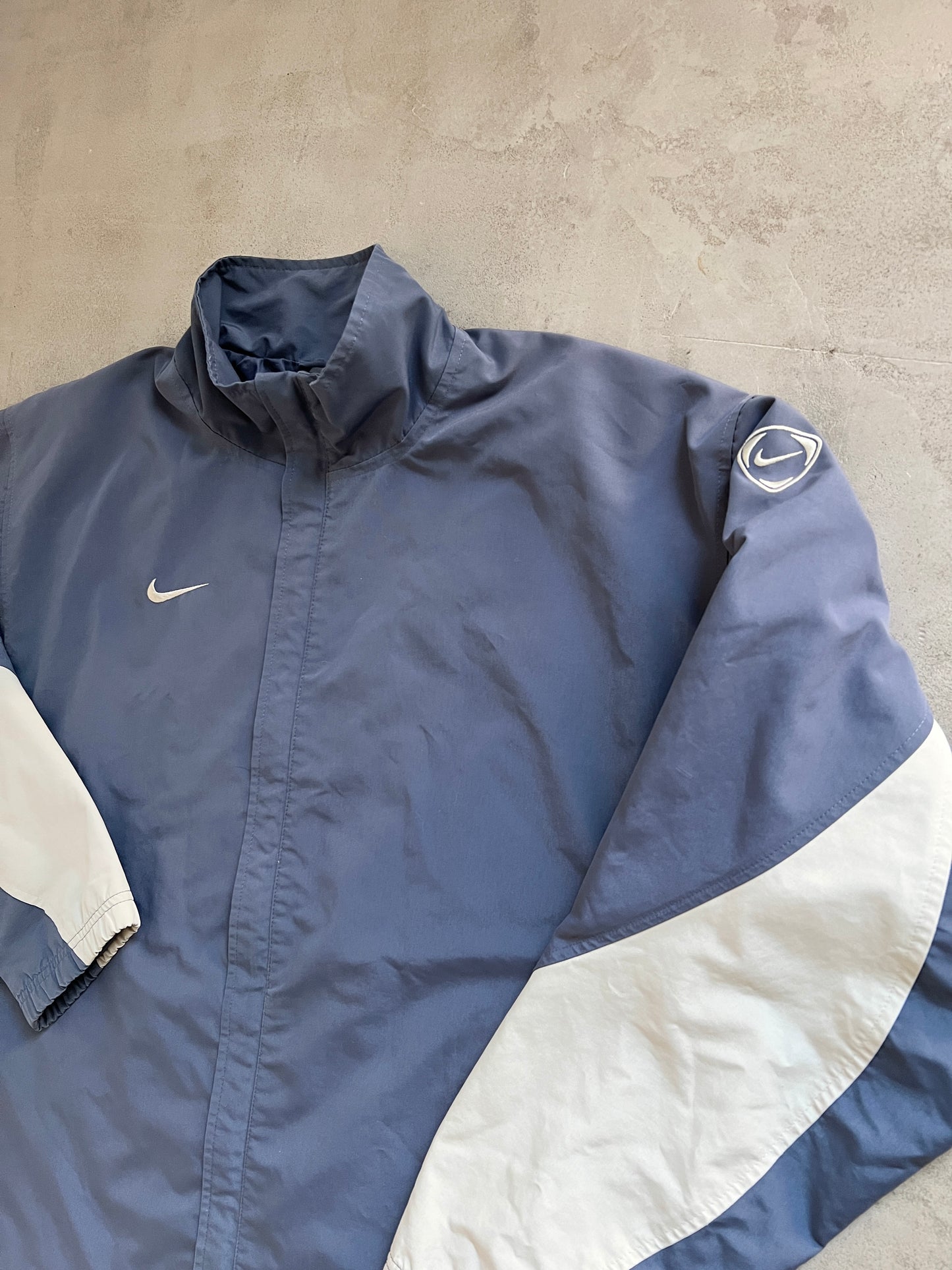 GREY/CREME NIKE TRACK JACKET - 2000S - XL