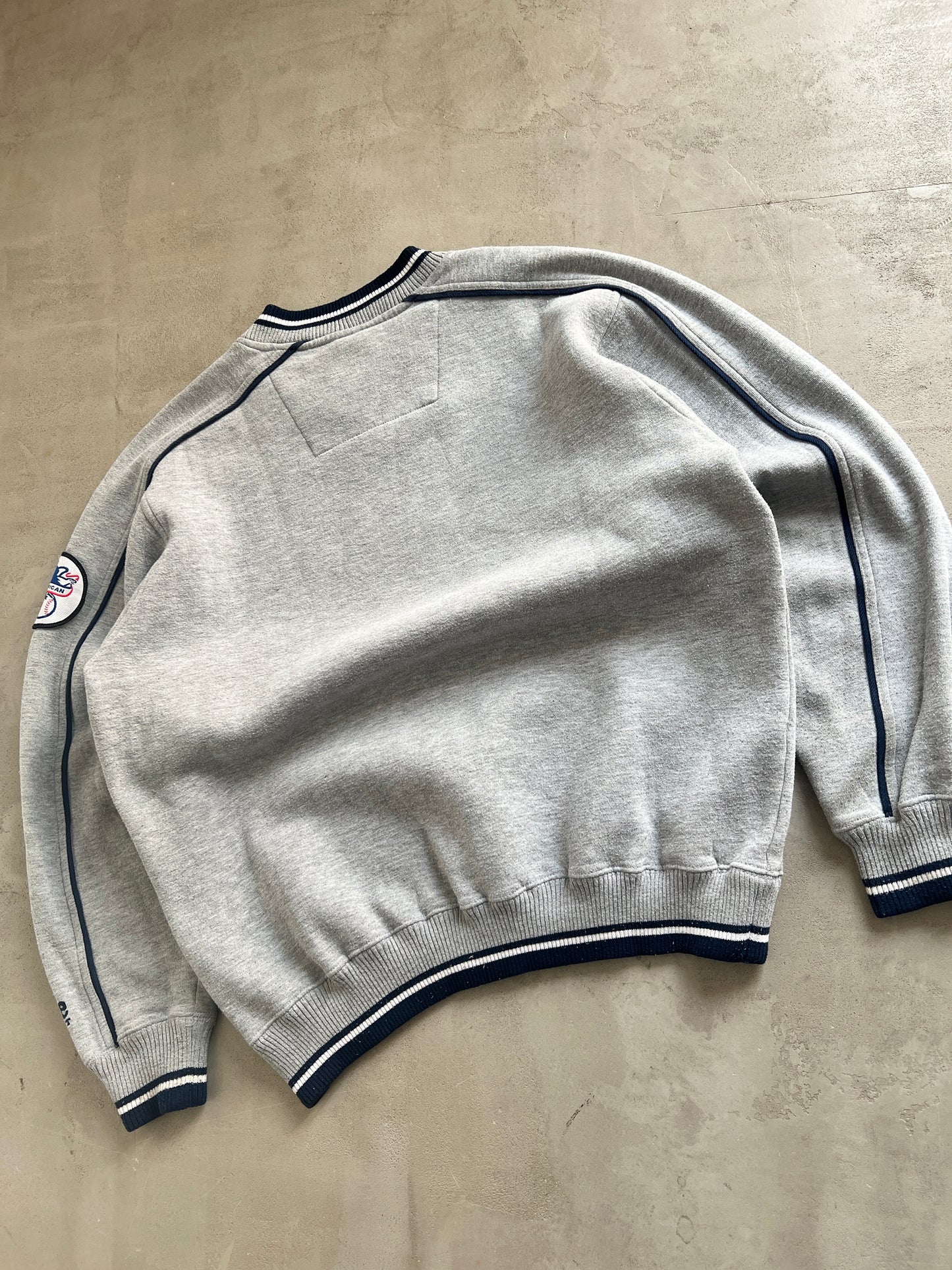 GREY YANKEES SWEATER - 1990S - M