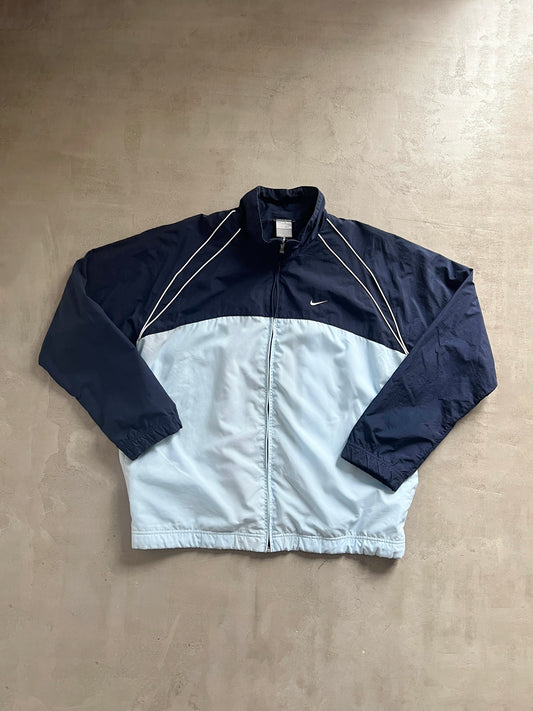 BABY BLUE/NAVY NIKE TRACK JACKET - 2000S - L