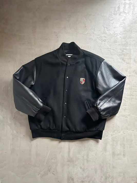 BLACK PORSCHE JACKET - 1990S - XL/XXL