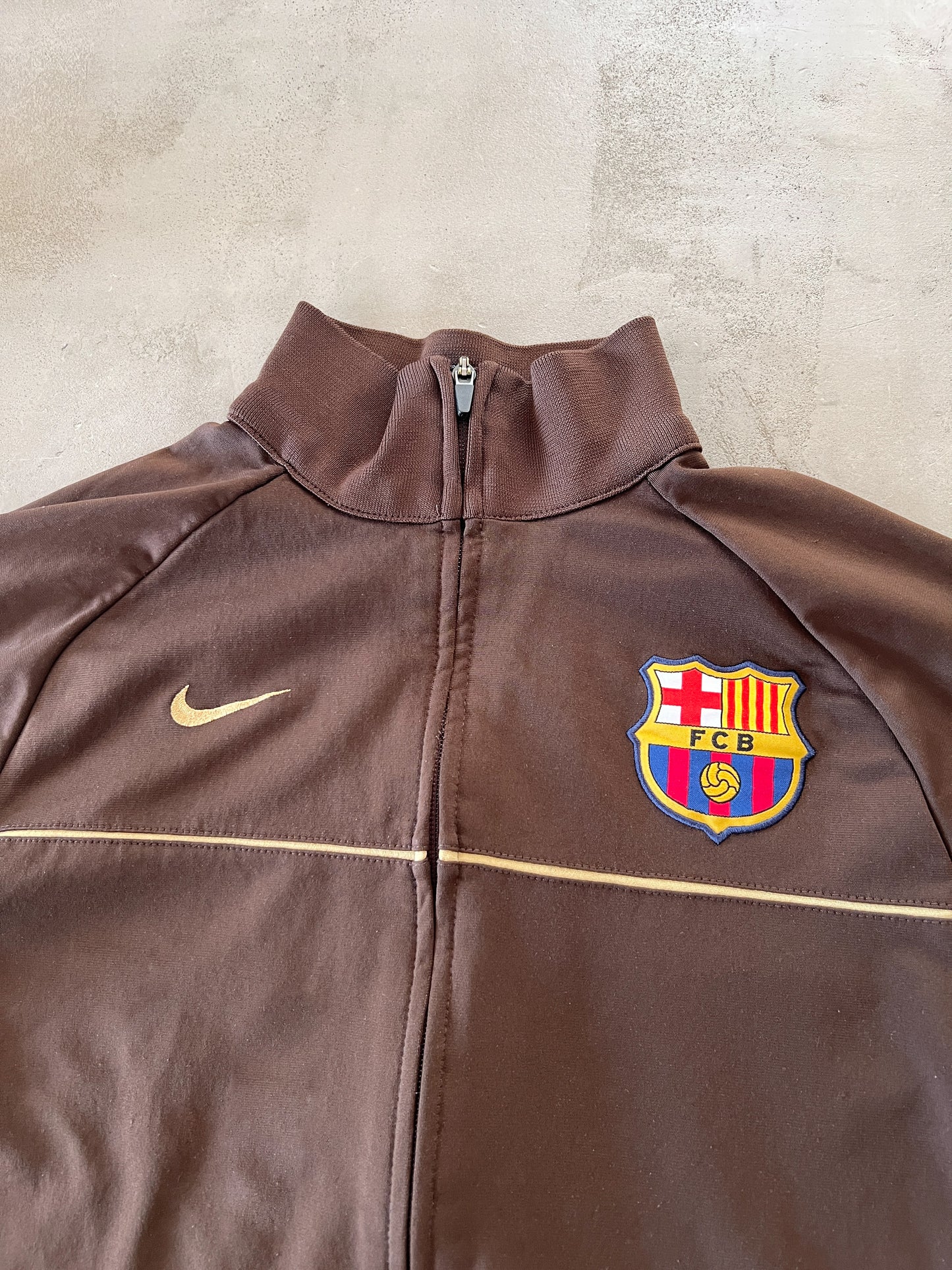 MOCHA FC BARCELONA NIKE TRACK JACKET - 2000S - L