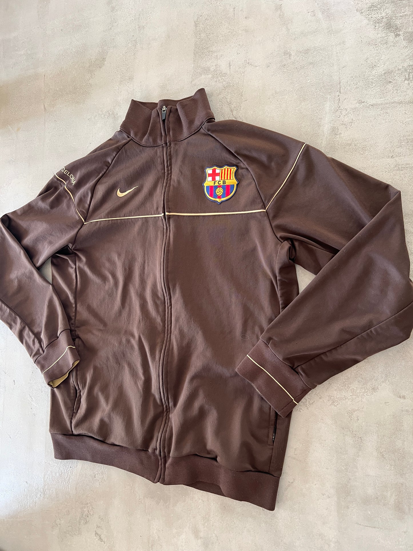 MOCHA FC BARCELONA NIKE TRACK JACKET - 2000S - L