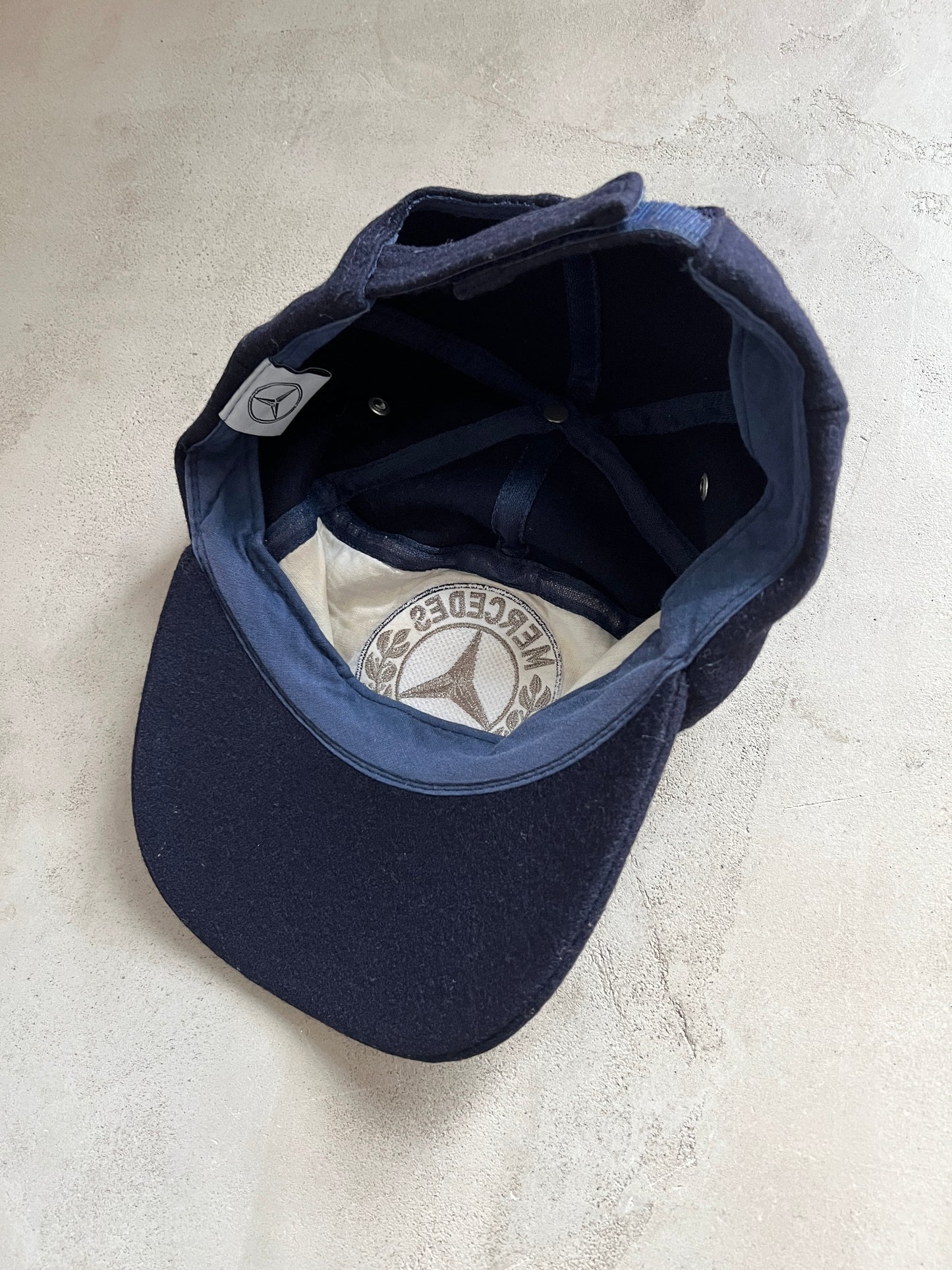 NAVY/SILVER MERCEDES BENZ CAP - 1990S