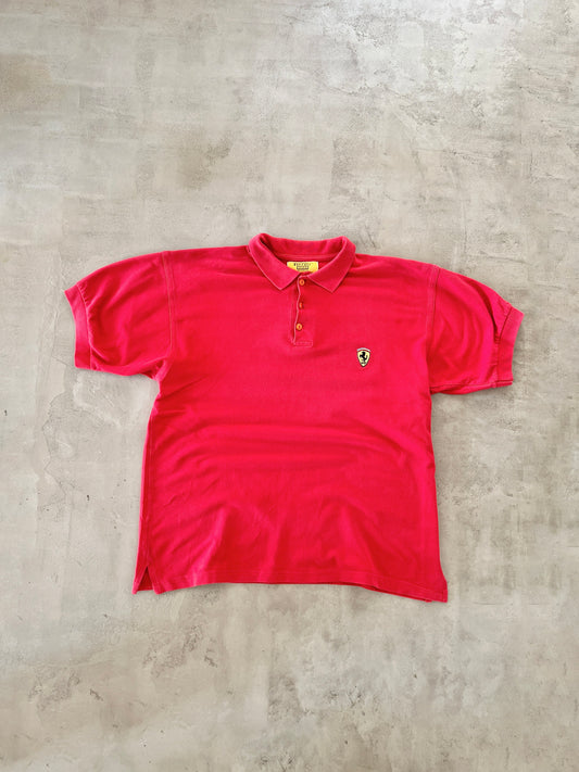 RED FERRARI X SCHUMACHER POLO - 1990S - L/M