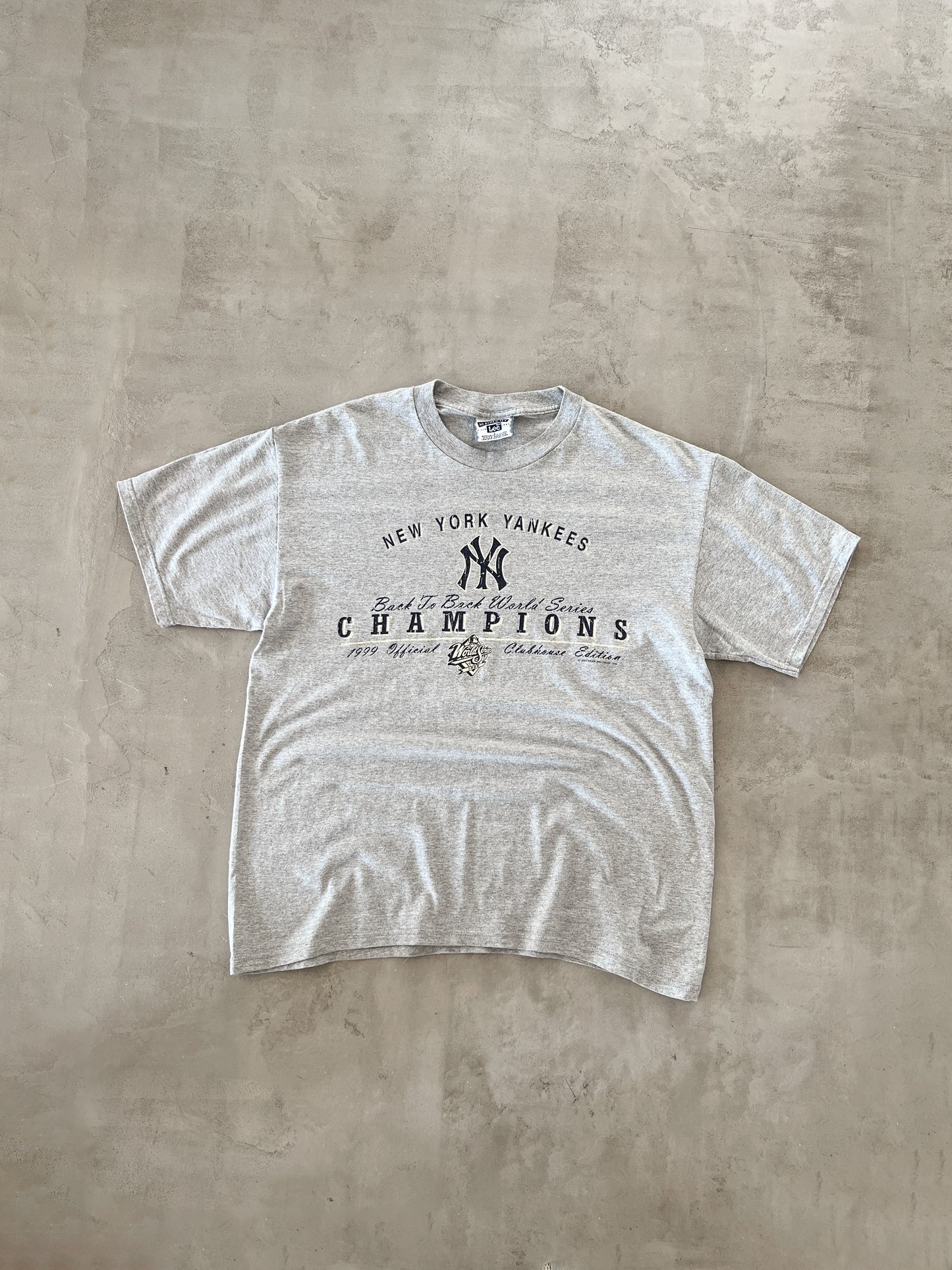 GREY YANKEES TEE - 1990S - L