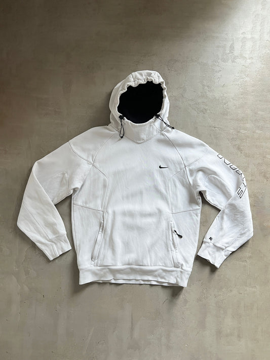 WHITE NIKE HOODIE - 2000S - M