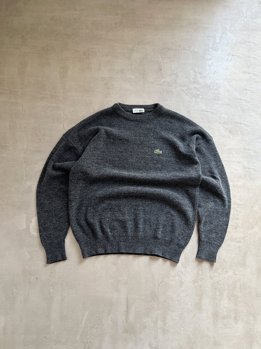 GREY LACOSTE KNIT SWEATER - 2000S - M