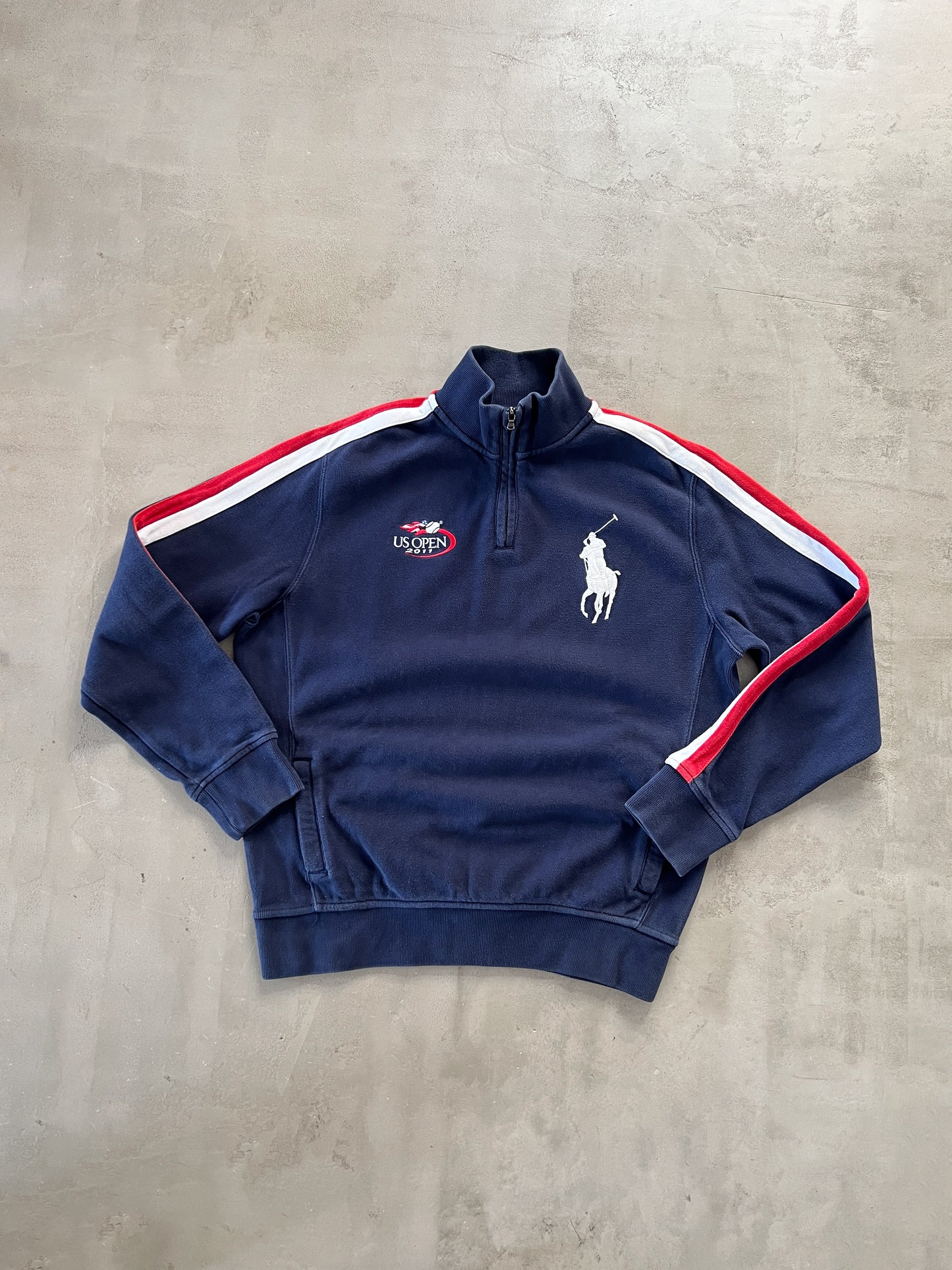 NAVY US OPEN RALPH LAUREN HALF ZIP - 2000S - M