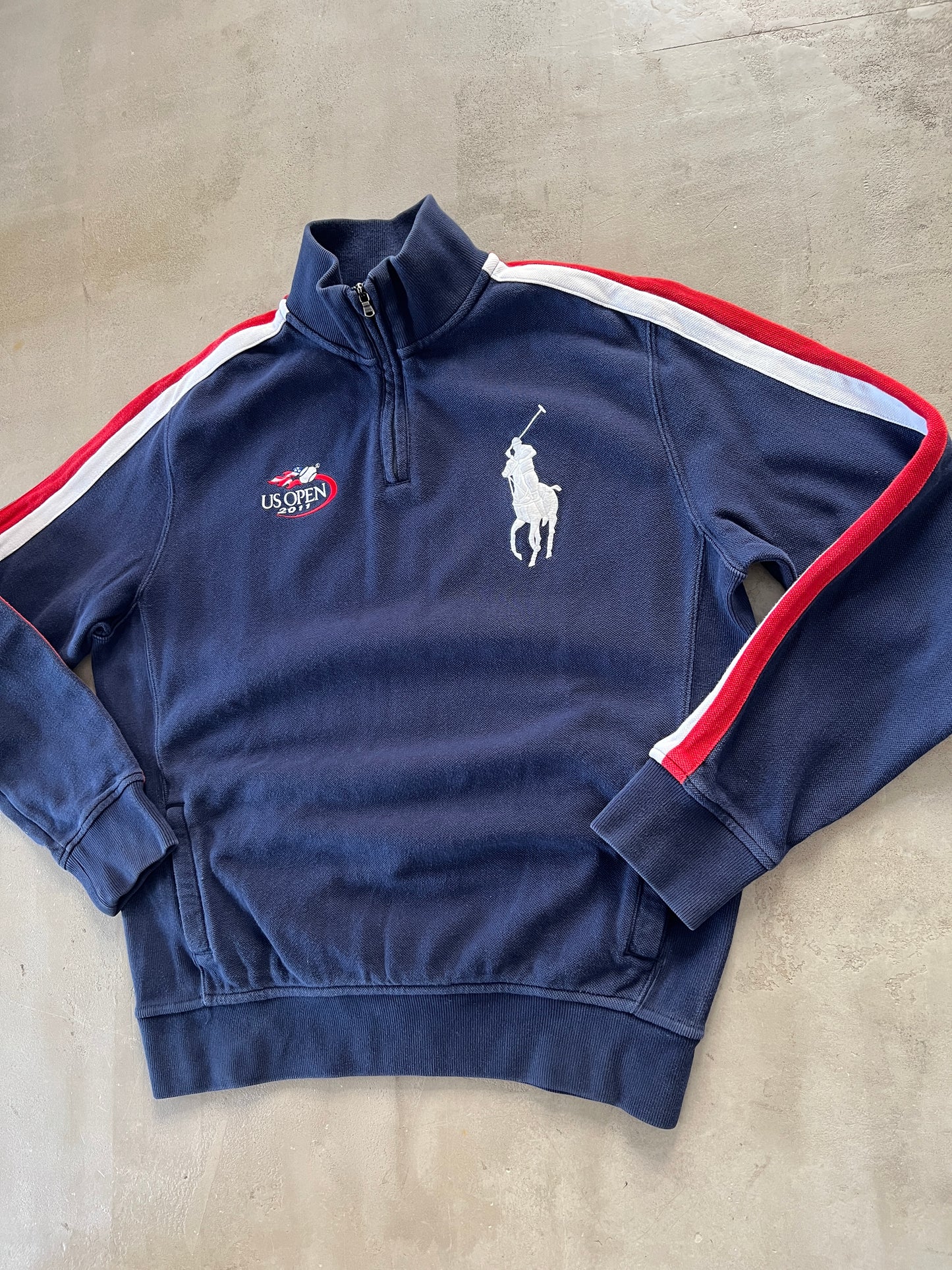 NAVY US OPEN RALPH LAUREN HALF ZIP - 2000S - M