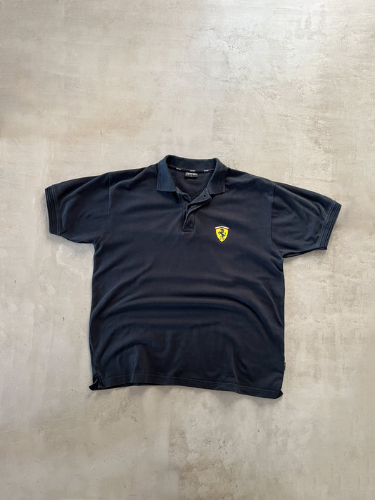 BLACK FERRARI POLO - 1990S - XL