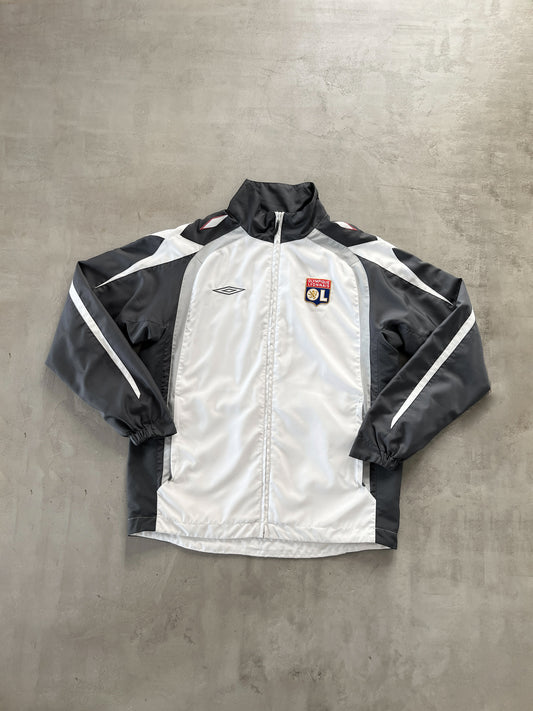 WHITE OLYMPIQUE LYON UMBRO TRACK JACKET - 2000S - L/XL